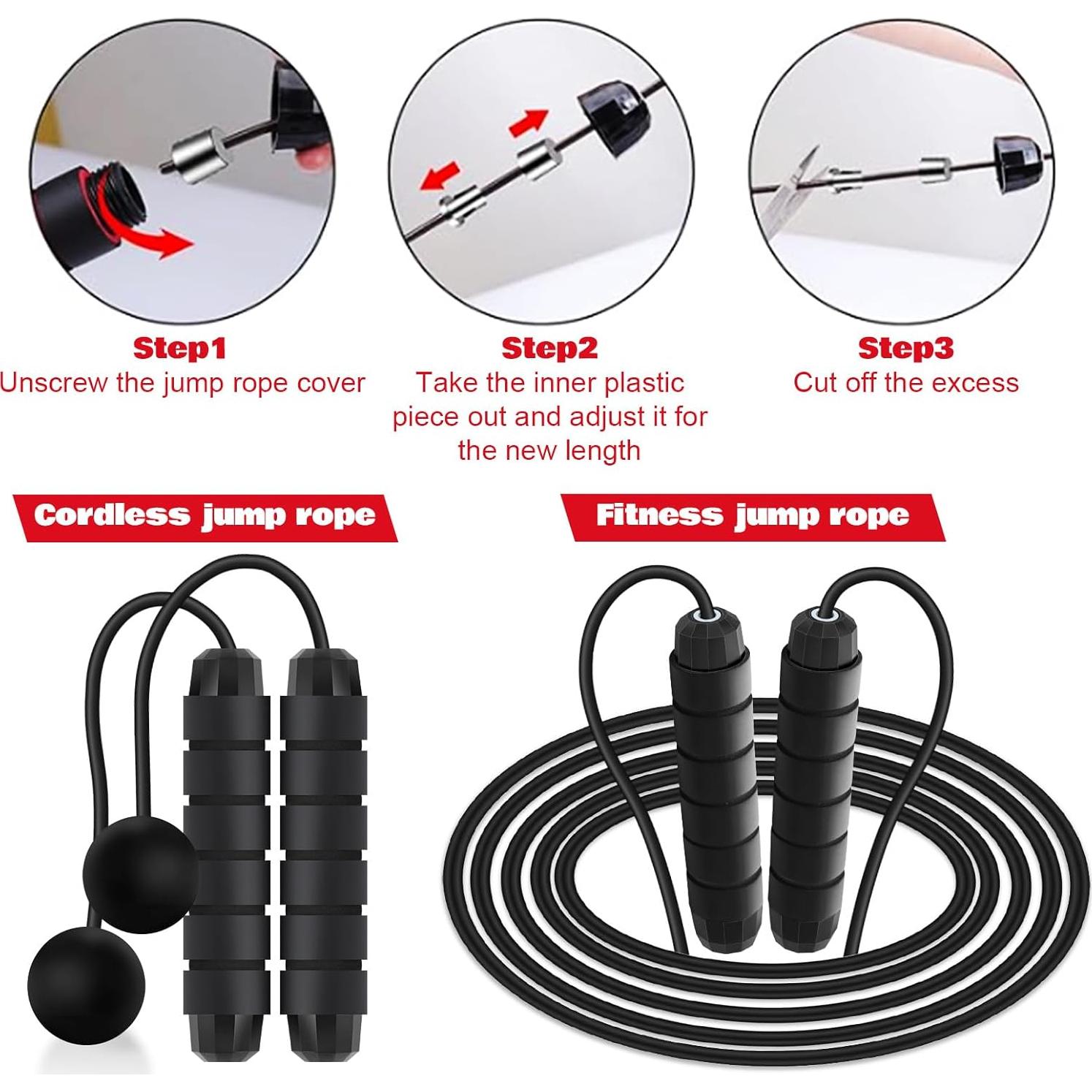 Cuerda de Salto 2 en 1 Vinsot Ajustable con Peso y Cojinetes