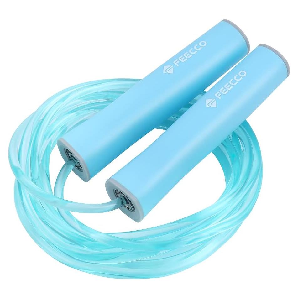 Cuerda de Saltar FEECCO para Niños 3-12 Años Ajustable Rosa/Azul