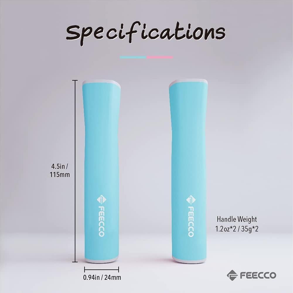 Cuerda de Saltar FEECCO para Niños 3-12 Años Ajustable Rosa/Azul