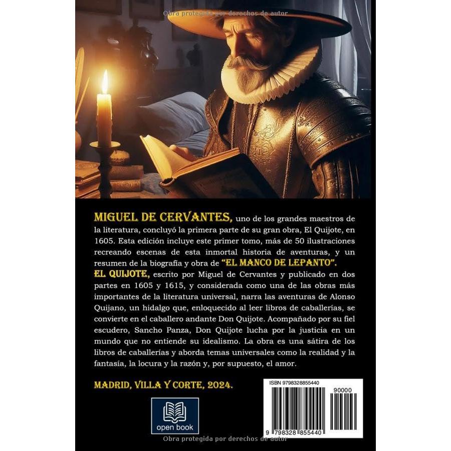 DON QUIJOTE DE LA MANCHA ILUSTRADO: Primera parte del Quijote (52 capítulos) + 53 ilustraciones + biografía y obra de Cervantes (Spanish Edition)