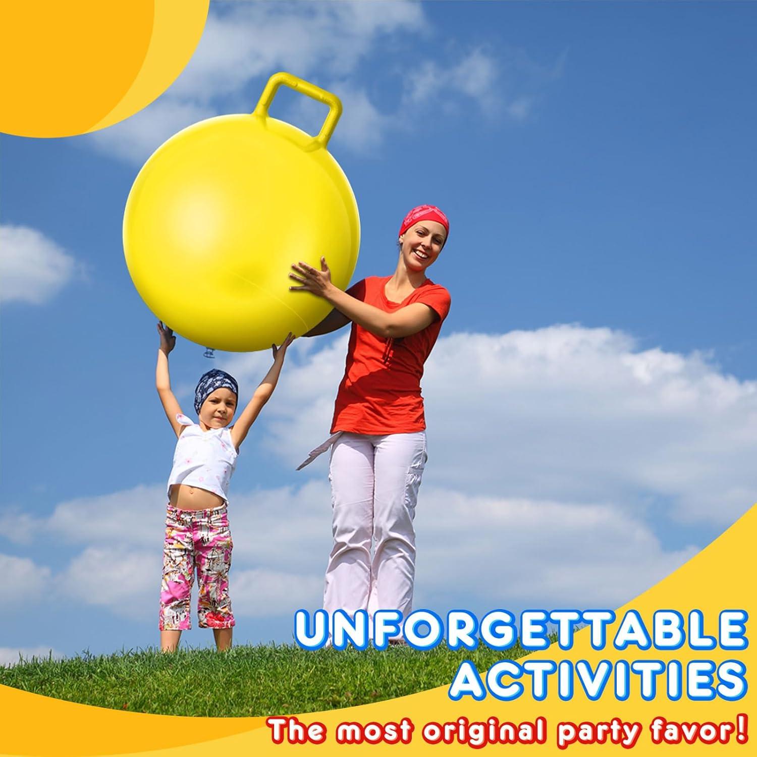 Pelotas Saltarinas 12 Pcs Meooeck 74 cm con Mango y Bomba