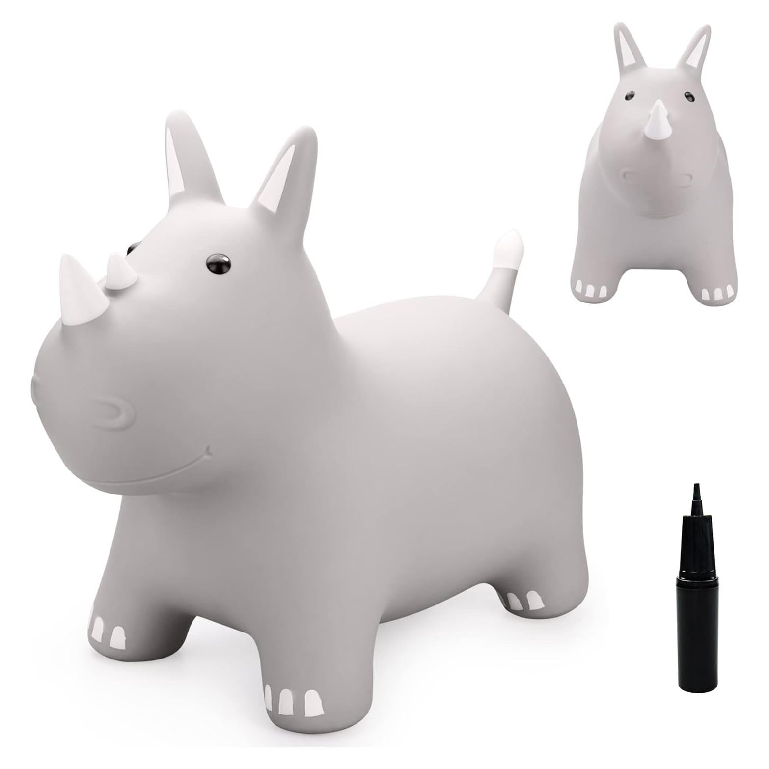 Caballo Saltarín PlayZap Rinoceronte Plateado Inflable 1.75kg