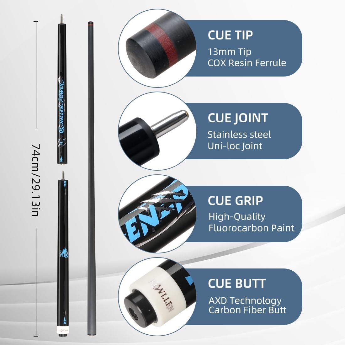 KONLLEN Cue de Rompimiento y Salto de Fibra de Carbono 147cm