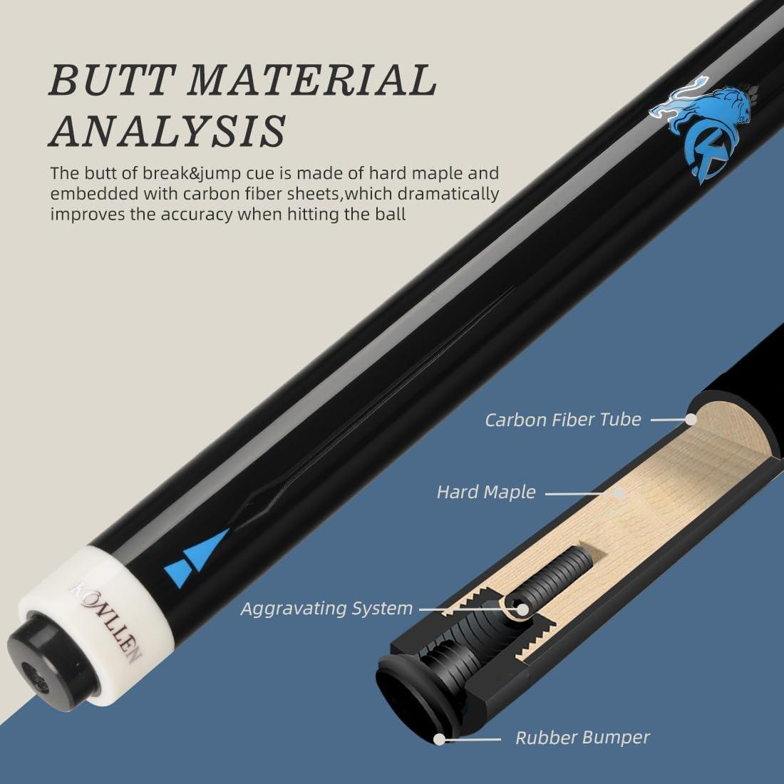 KONLLEN Cue de Rompimiento y Salto de Fibra de Carbono 147cm