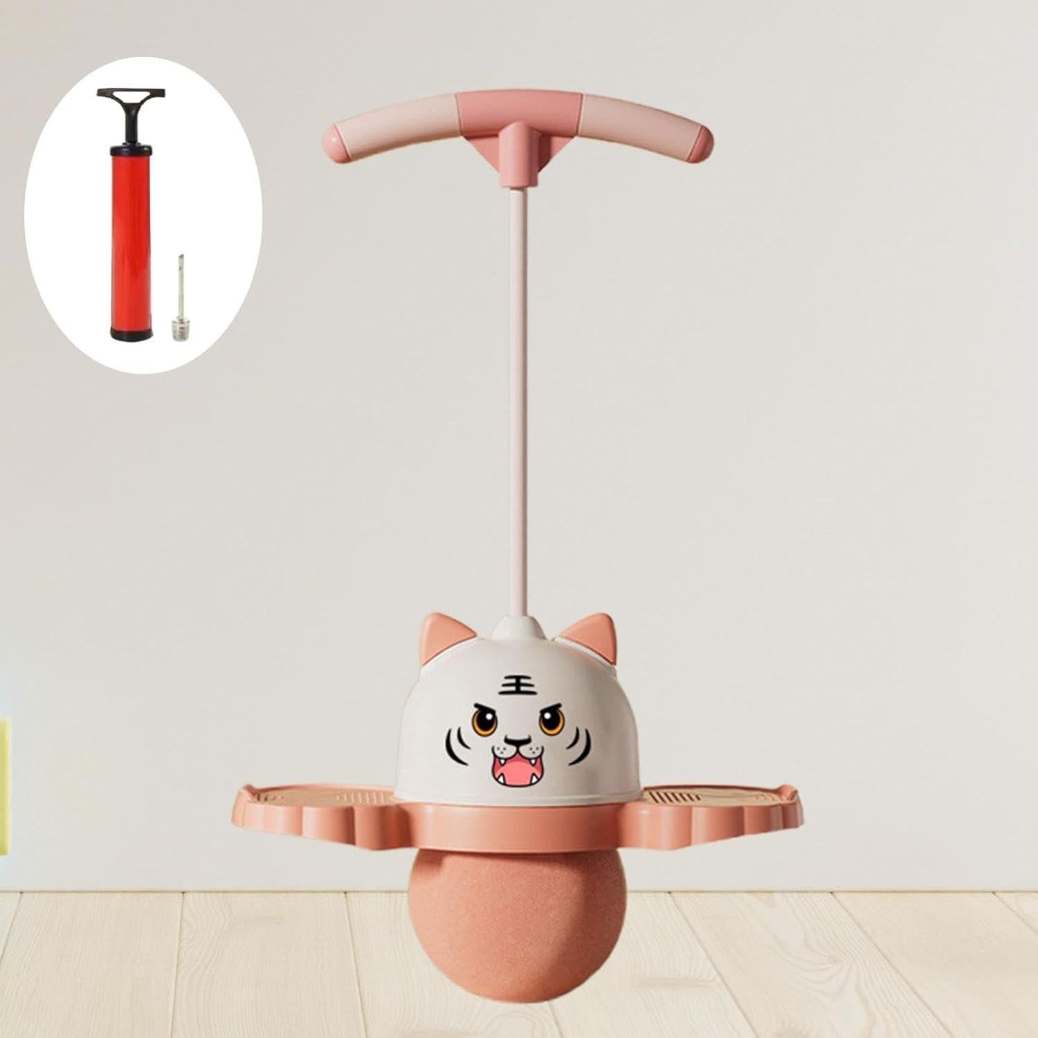 Pelota Pogo Tigre con Mango y Bomba - Juguete para Niños