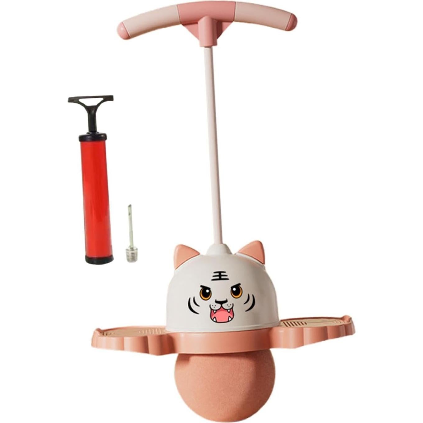 Pelota Pogo Tigre con Mango y Bomba - Juguete para Niños