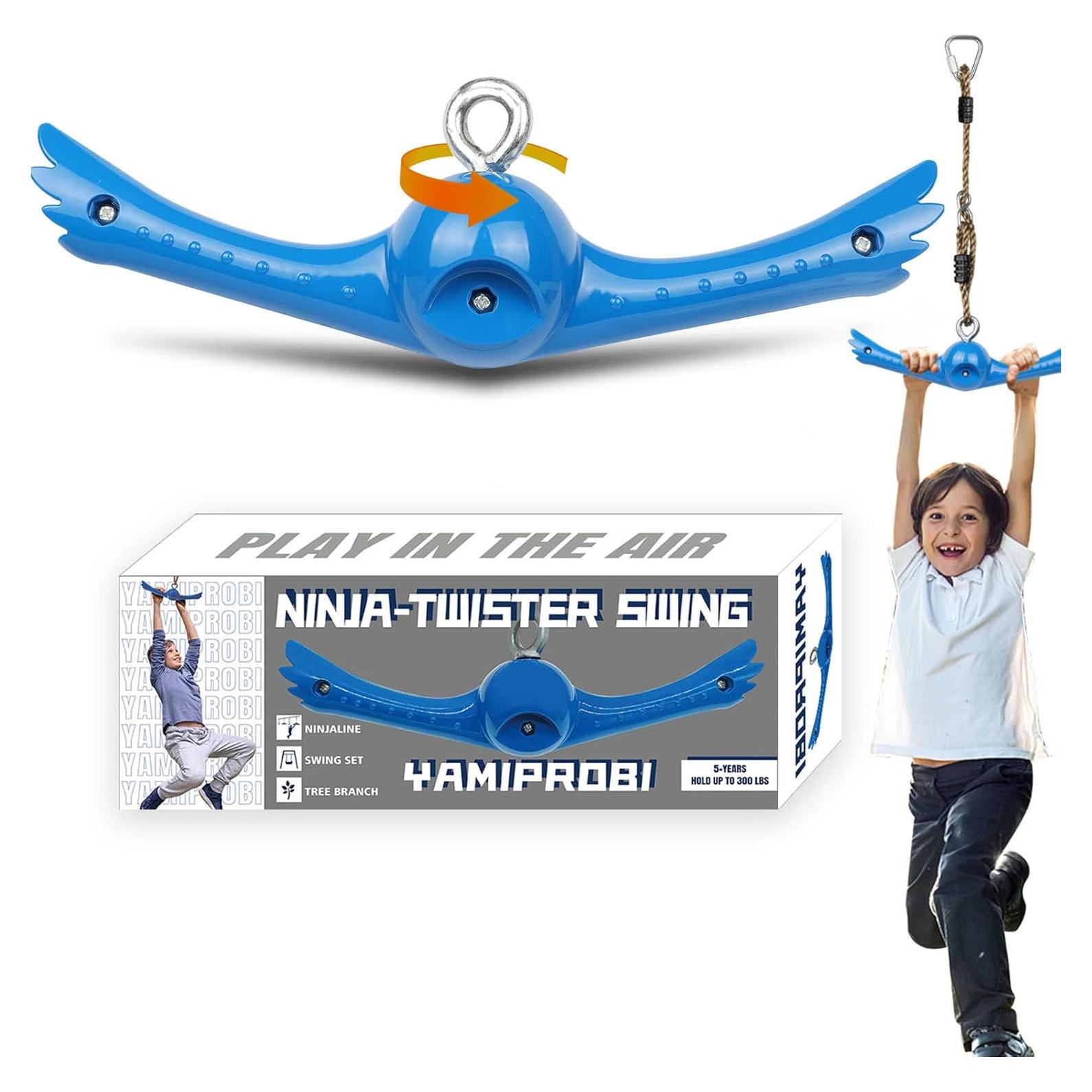 Columpio Ninja Giratorio YAMIPROBI Azul 360° para Niños