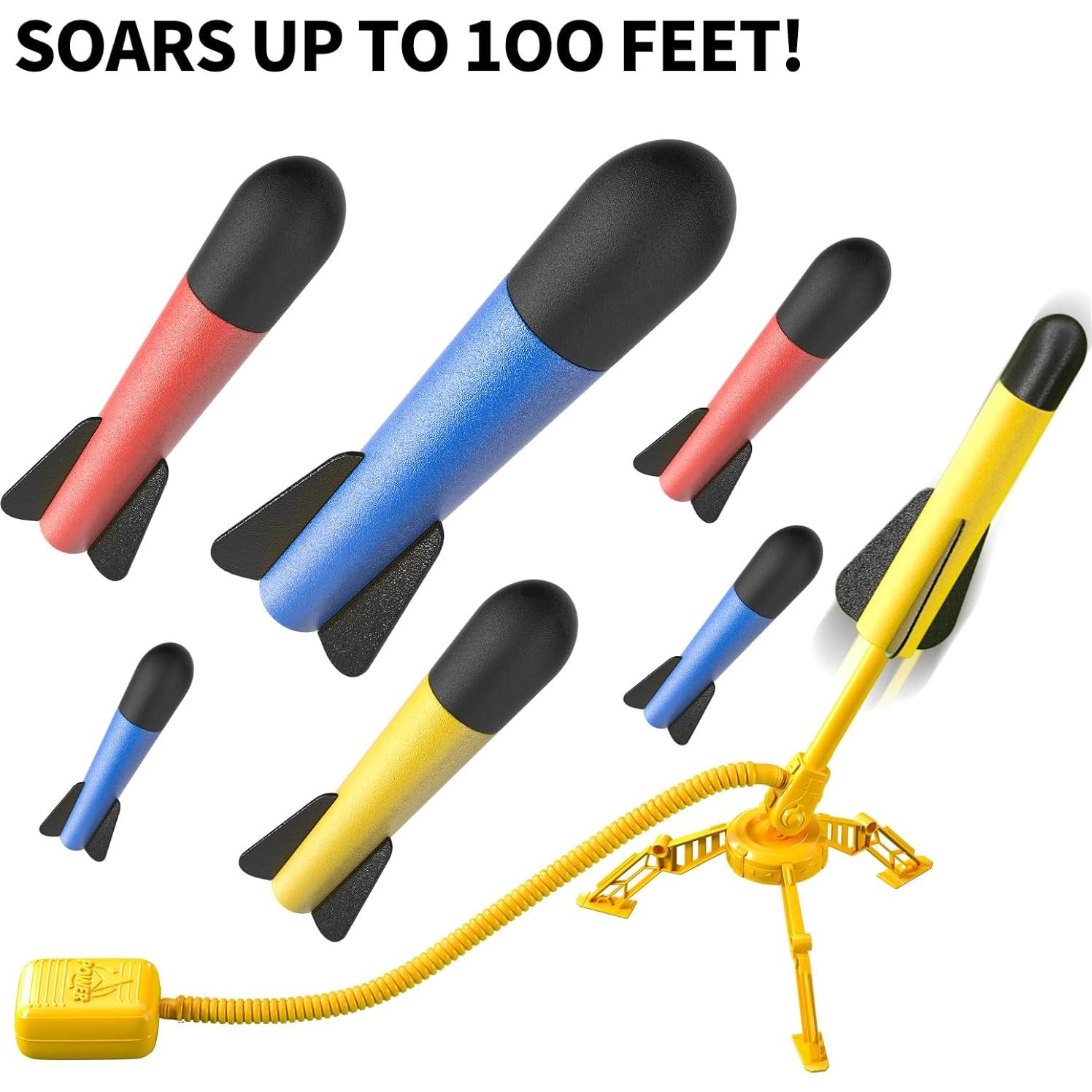 Lanzador de Cohetes TEMI con 12 Cohetes de Espuma - Juguete Exterior