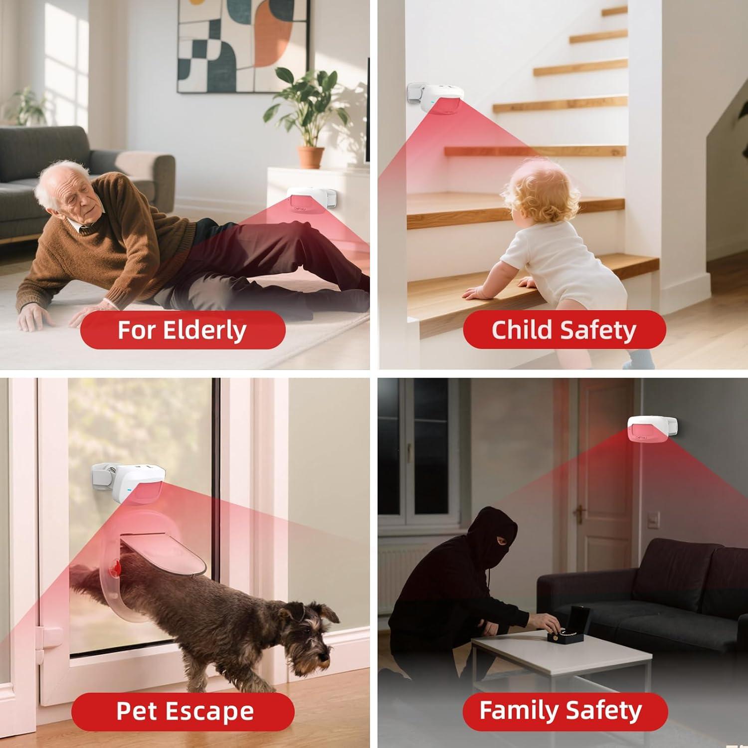 Alarma de Movimiento Inalámbrica CallToU con Sensor y Receptor