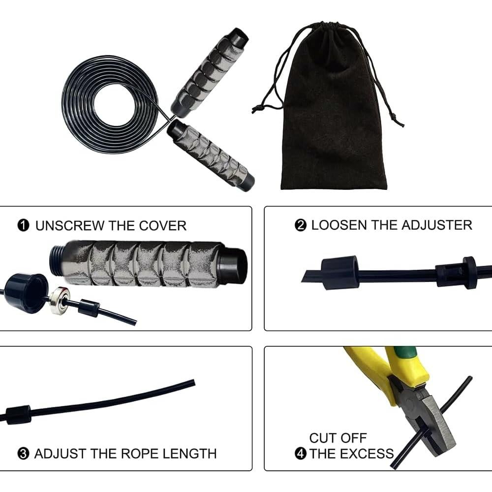 Cuerda de Salto Ajustable DYDSTRNG para Fitness - Gris