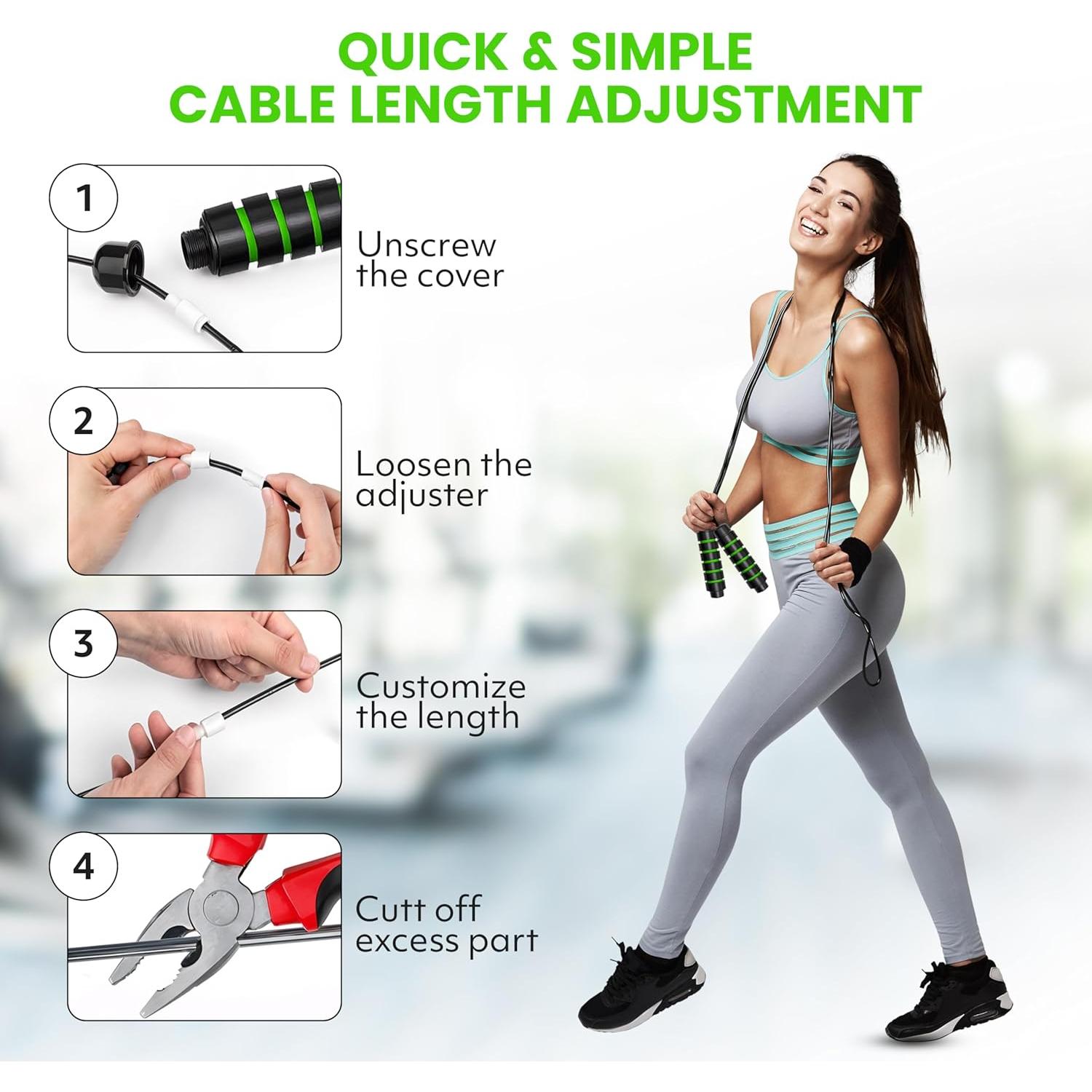 Cuerda de Saltar Ajustable Genérico 279.4 cm con Mango Ergonómico