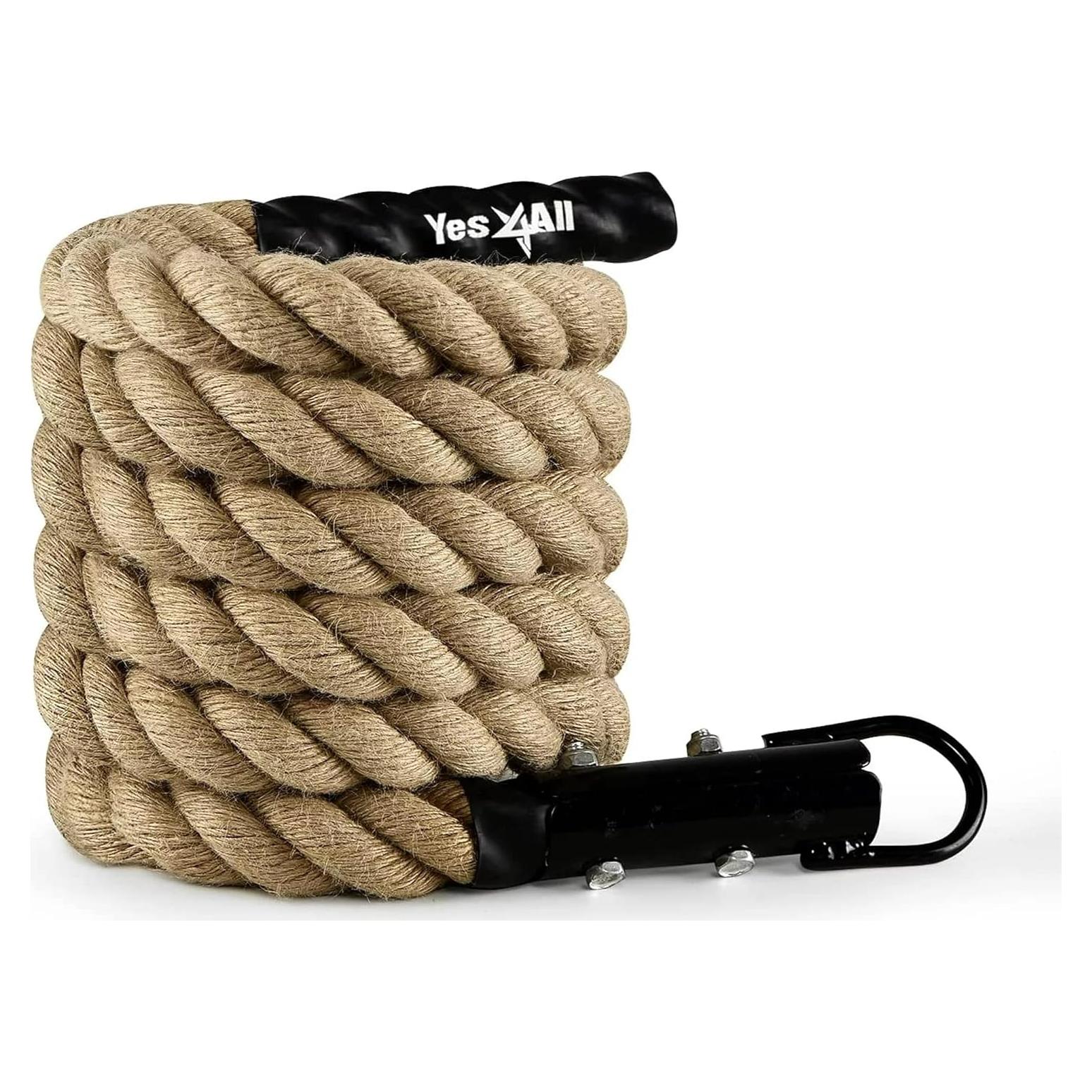 Cuerda de Escalada Yes4All 3.05m Yute para Fitness y Entrenamiento