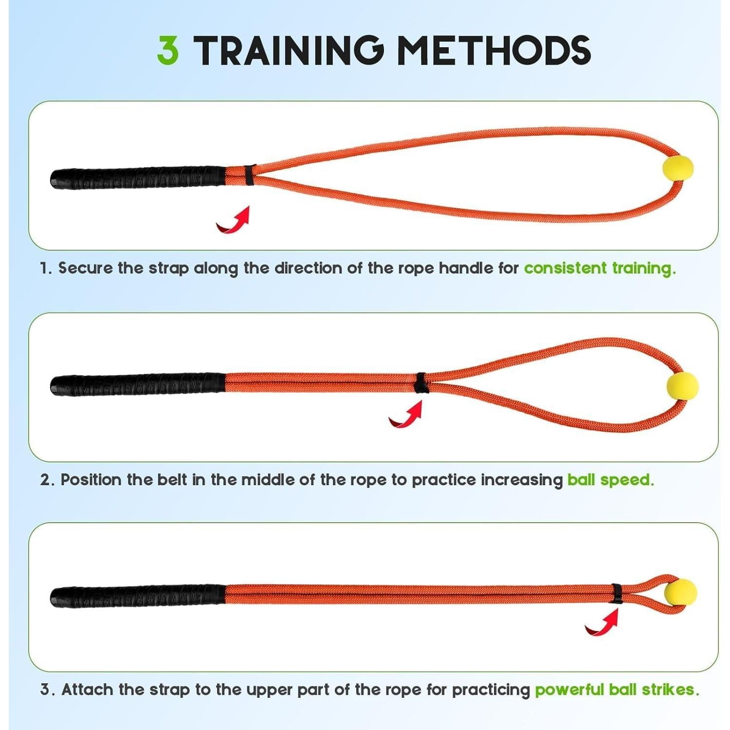 Entrenador de Swing de Golf CUANBOZAM - Cuerda 91.44 cm