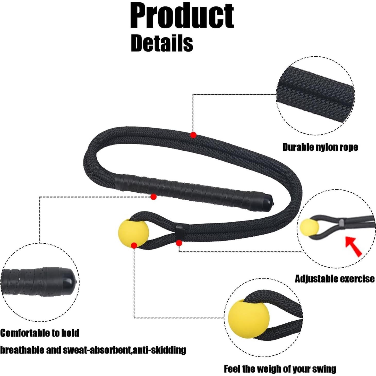 Entrenador de Swing de Golf CUANBOZAM - Cuerda 91.44 cm