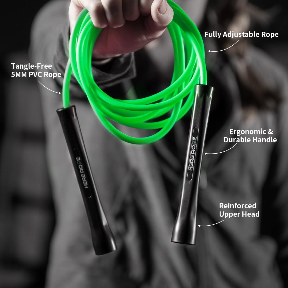 Cuerda de Salto Ajustable PVC 5mm CutS Verde para Fitness