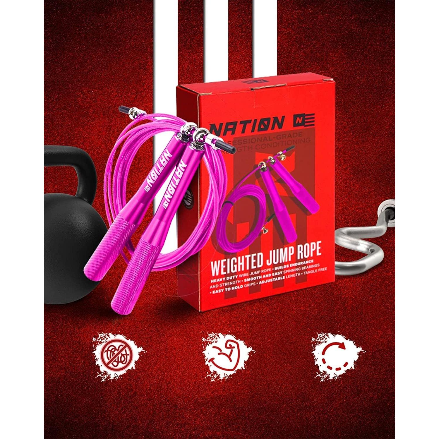 Cuerda de Saltar Ajustable WOD Nation Rosa para Boxeo y Fitness