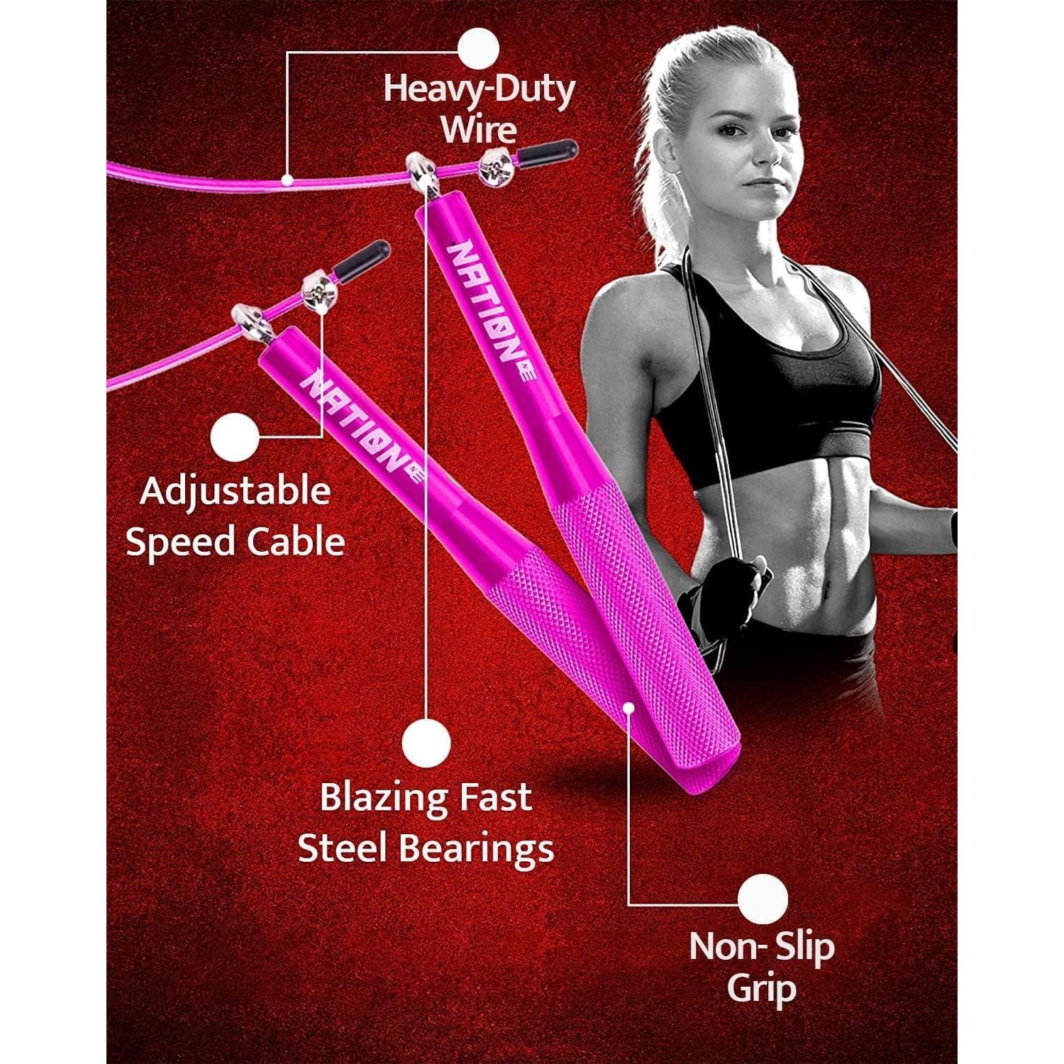 Cuerda de Saltar Ajustable WOD Nation Rosa para Boxeo y Fitness