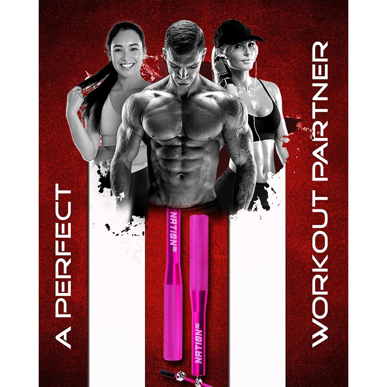 Cuerda de Saltar Ajustable WOD Nation Rosa para Boxeo y Fitness