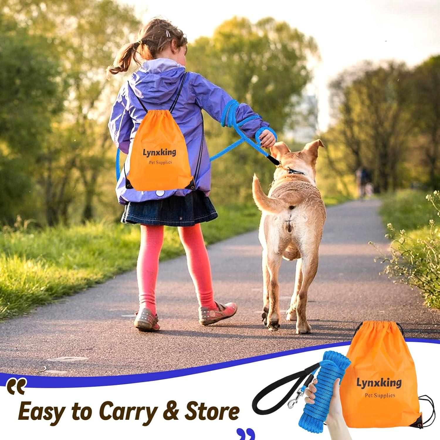 Correa de Perro Lynxking 15m Azul Entrenamiento Resistente