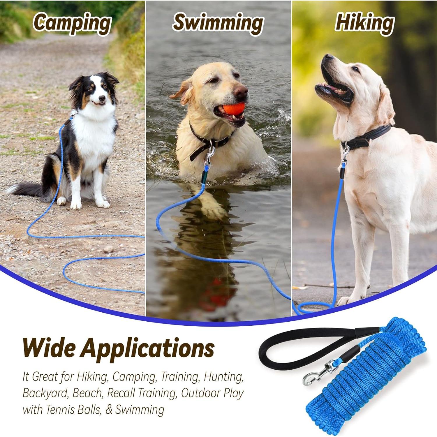 Correa de Perro Lynxking 15m Azul Entrenamiento Resistente