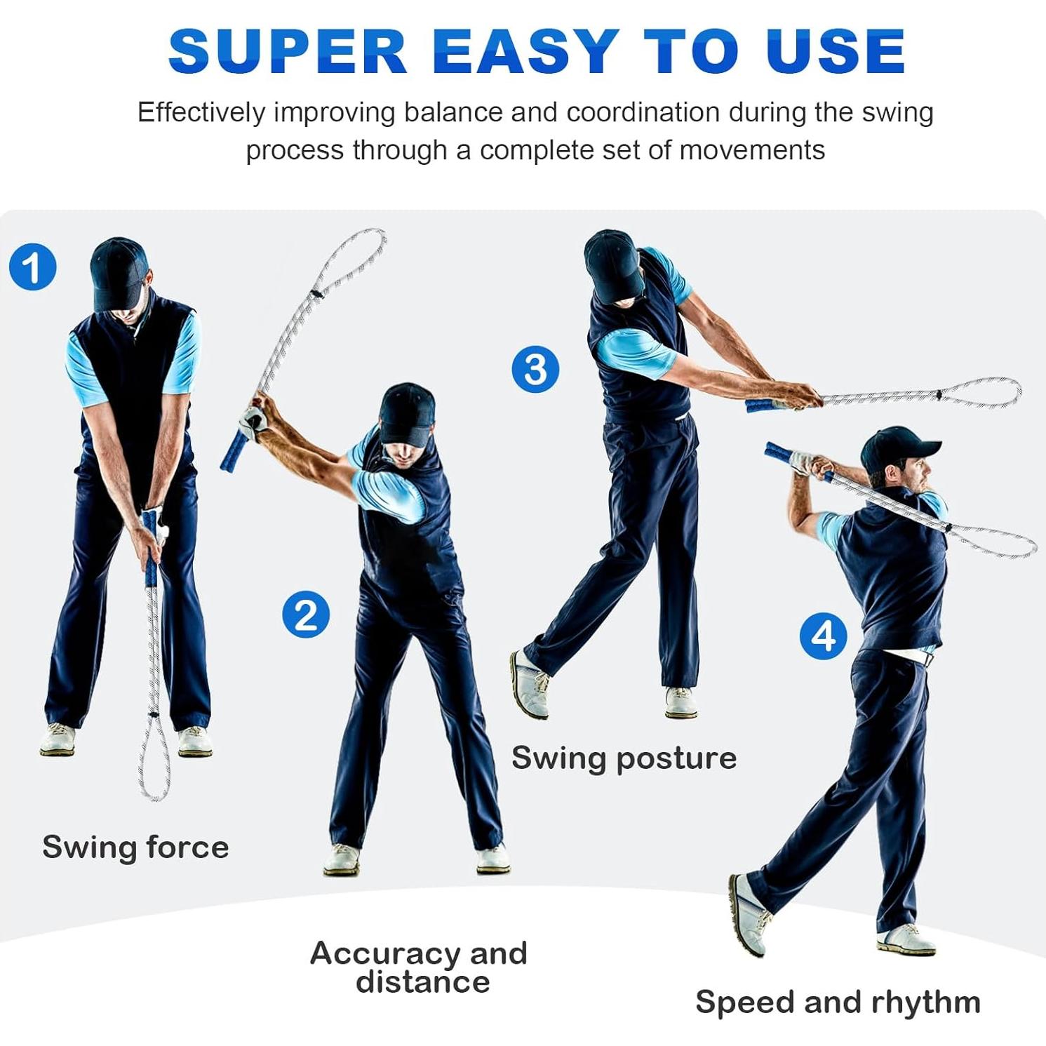 Entrenador de Swing de Cuerda de Golf Tienda de Golf - Mejora Potencia y Velocidad