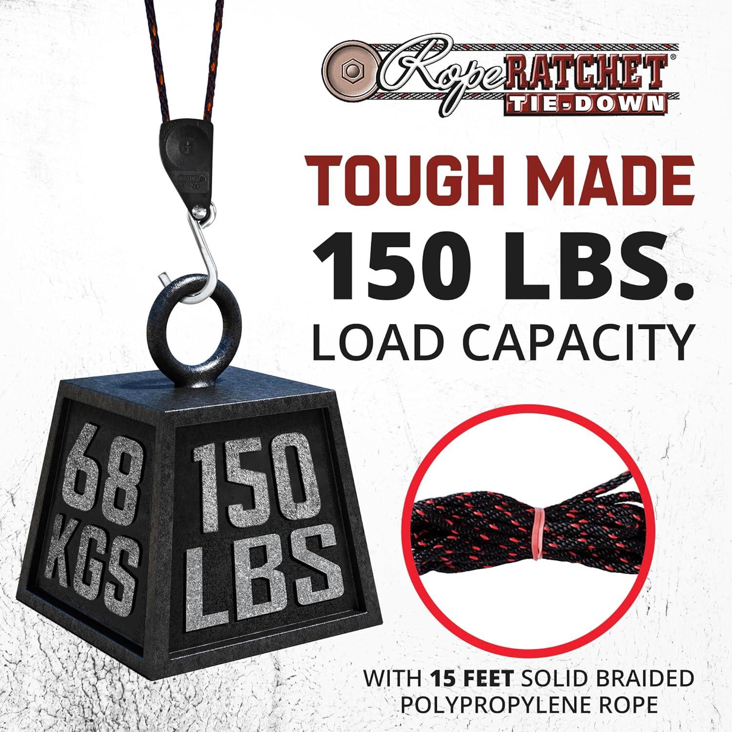 Polea Ajustable Rope Ratchet 15 pies 150 lb - Marca Rope Ratchet