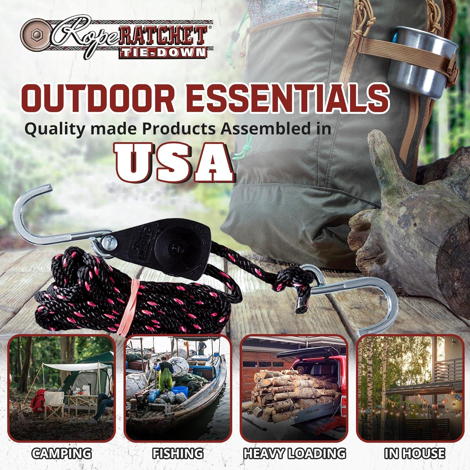 Polea Ajustable Rope Ratchet 15 pies 150 lb - Marca Rope Ratchet