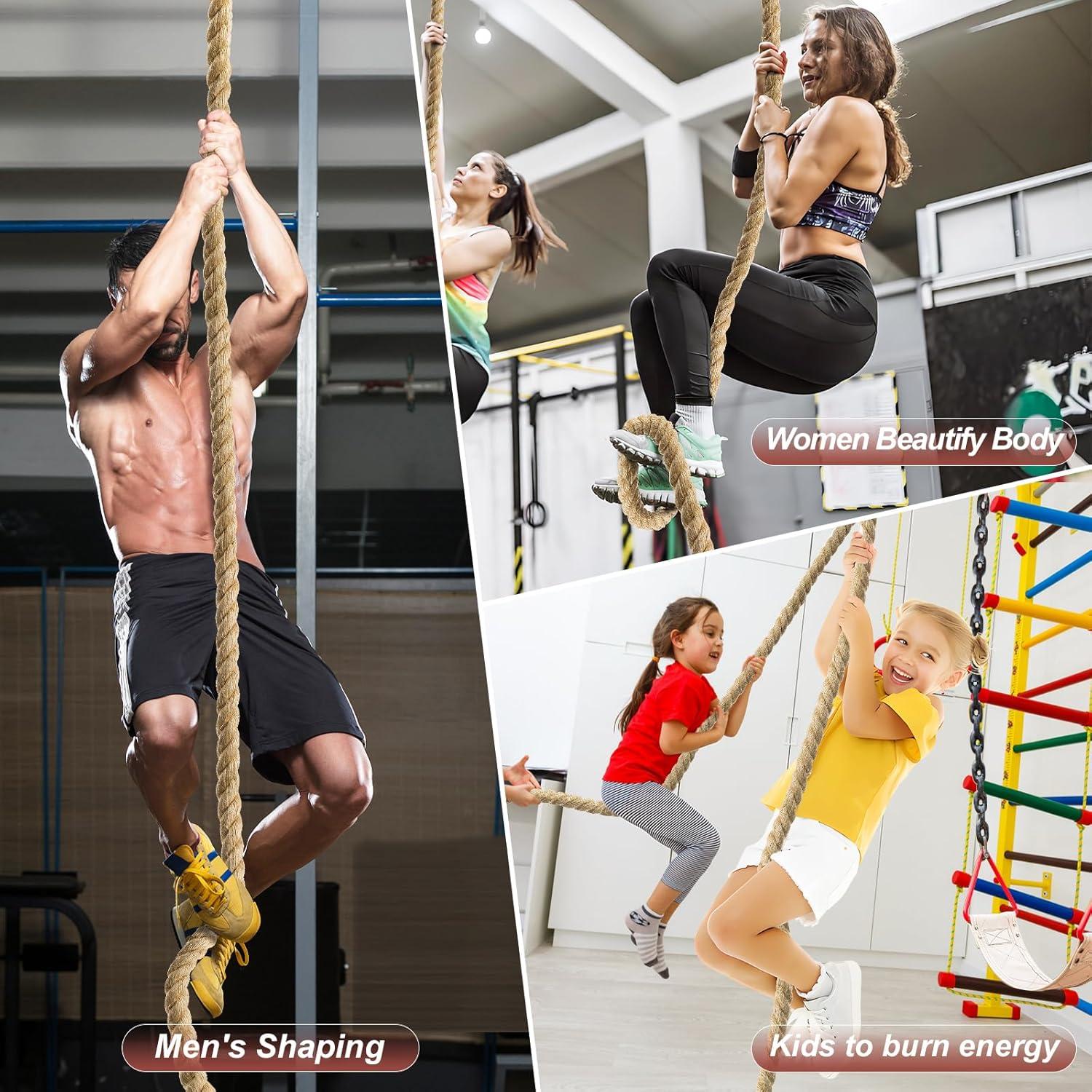 Cuerda de Escalada Keepark 3.05m Yute 1.5 Pulgadas Antideslizante