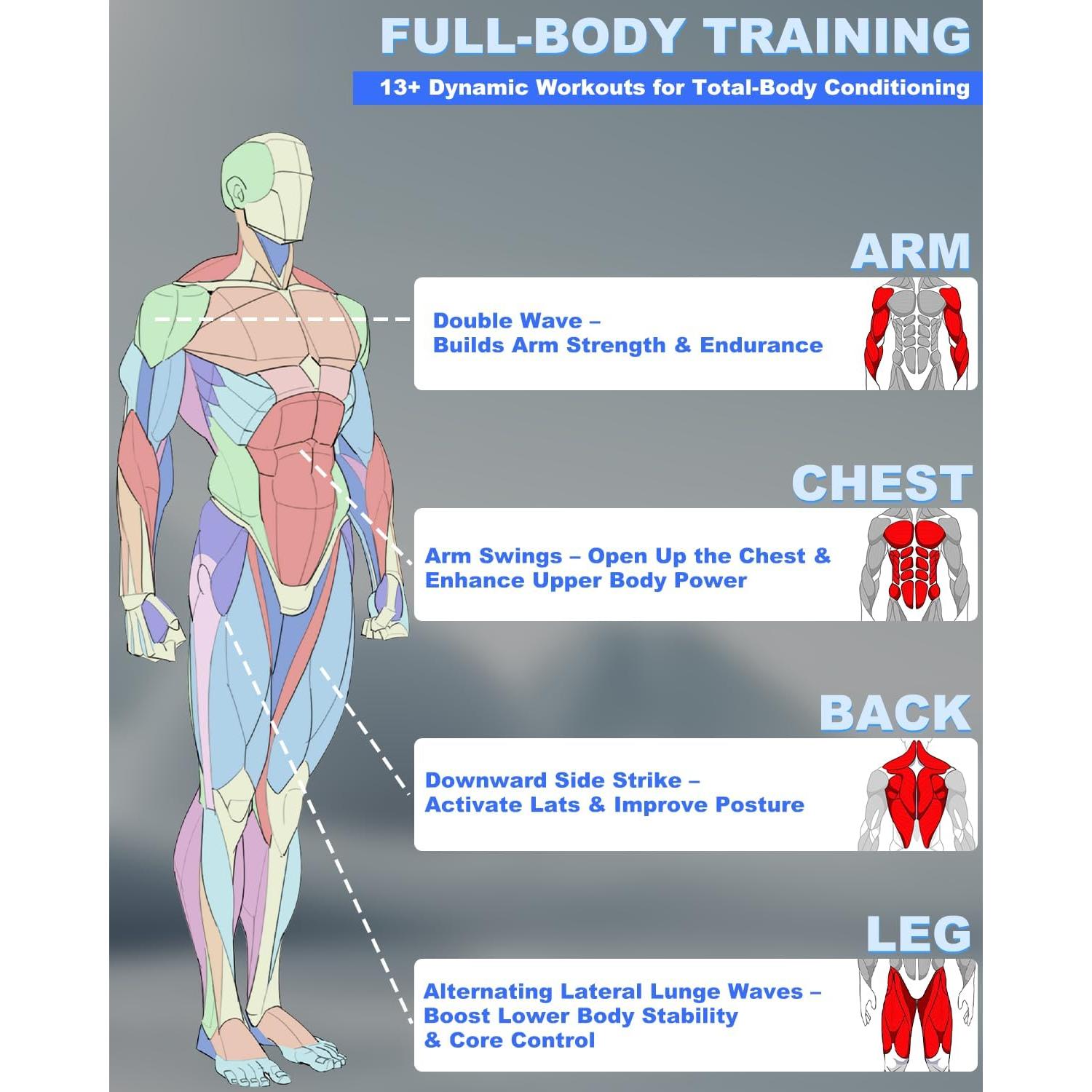 Cuerdas de Batalla Sin Cuerda UIFGVJH con Peso 1.70 kg