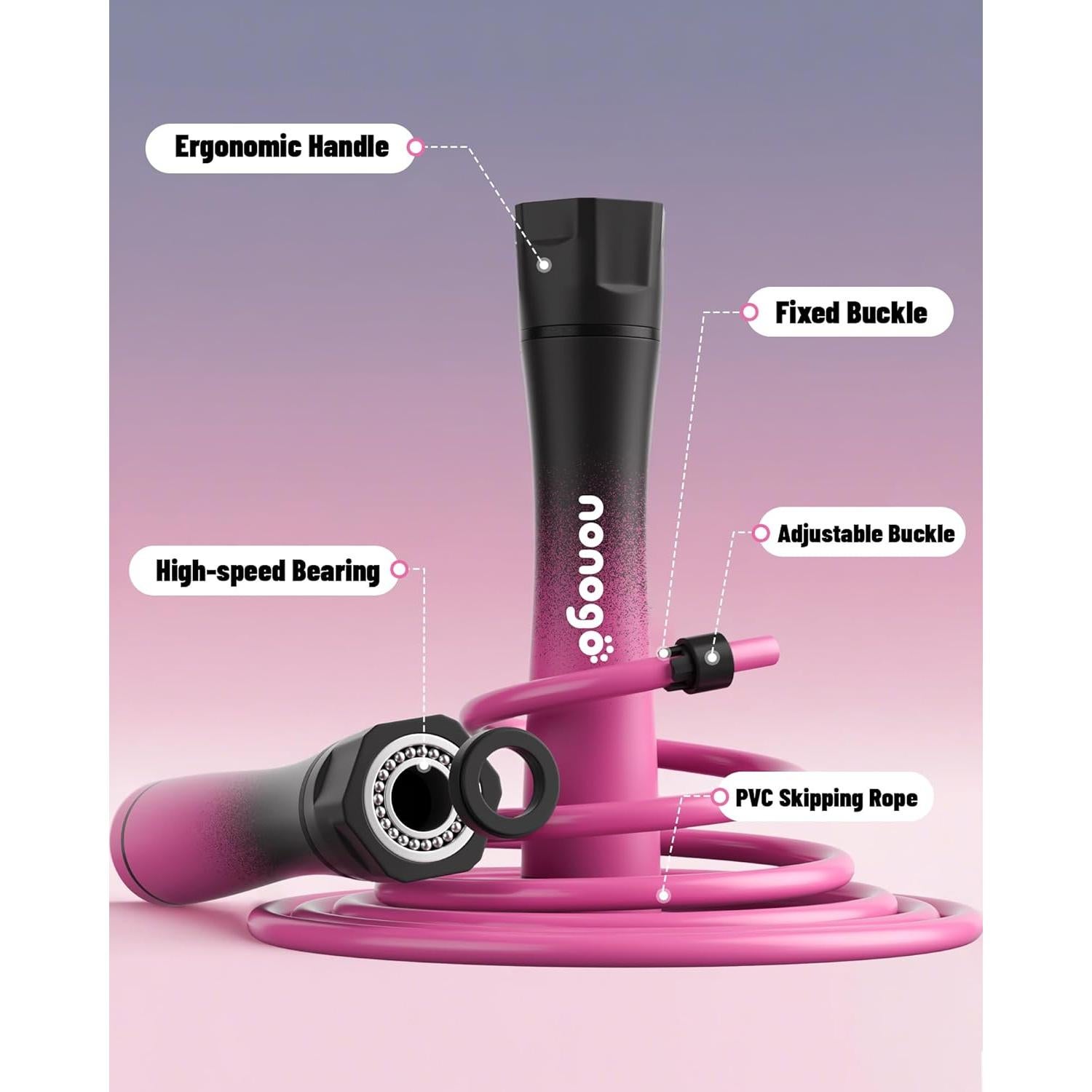 Cuerda de Salto con Peso Nonogo 0.45kg Ajustable para Fitness