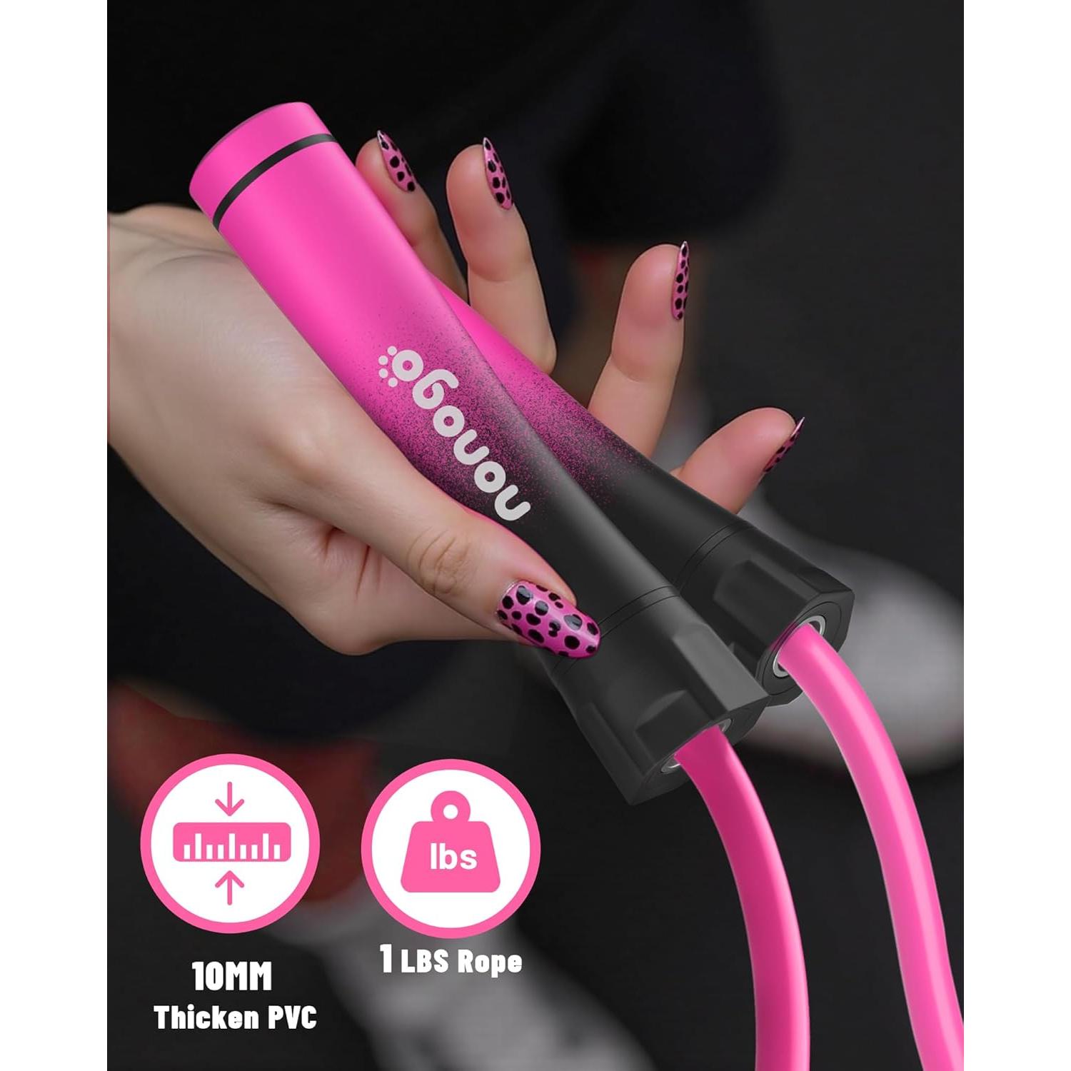 Cuerda de Salto con Peso Nonogo 0.45kg Ajustable para Fitness