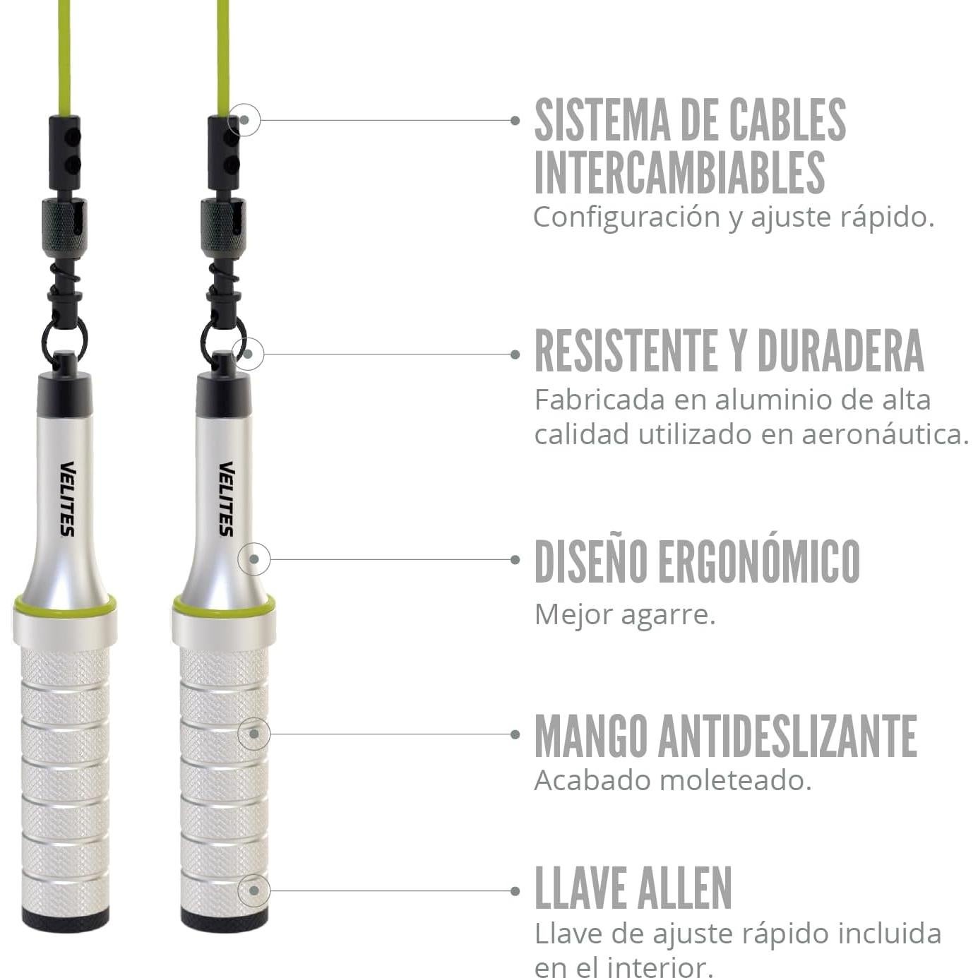 Cuerda de Salto con Peso Velites Tierra 2.0 - Aluminio 0.9kg