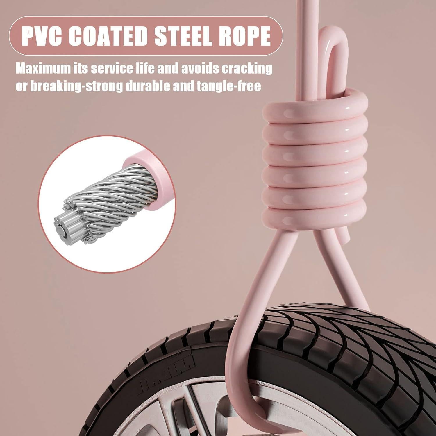 Cuerda de Saltar Ajustable Nonogo Rosa con Mangos Ergonómicos