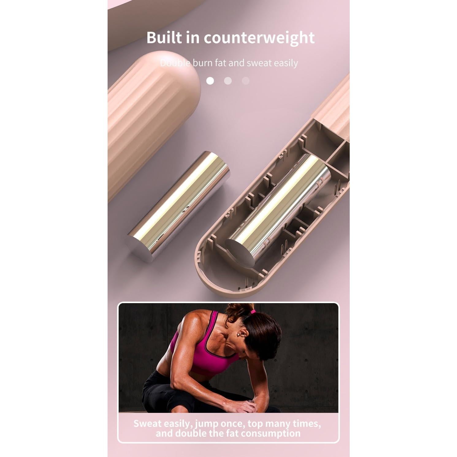 Cuerda de Saltar SDKGENU con Peso y Contador LCD - Rosa