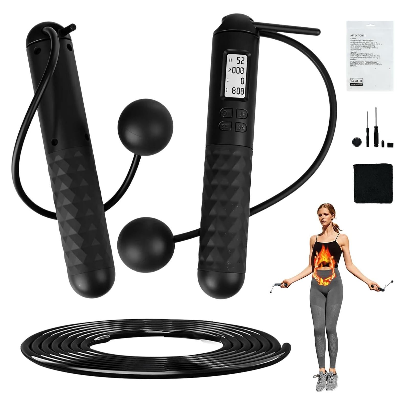 Cuerda de Salto Inalámbrica mnmnx con Contador y Temporizador