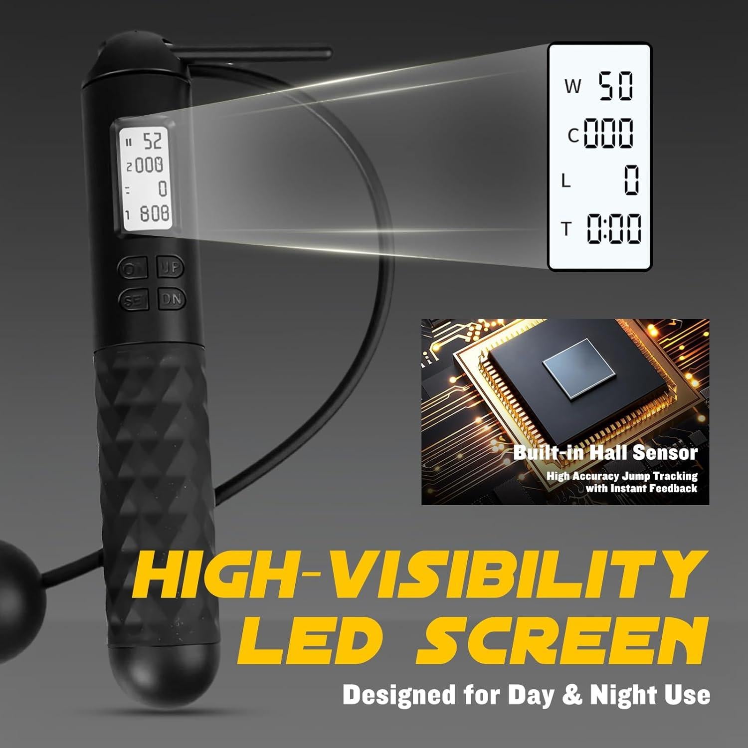 Cuerda de Salto Inalámbrica mnmnx con Contador y Temporizador