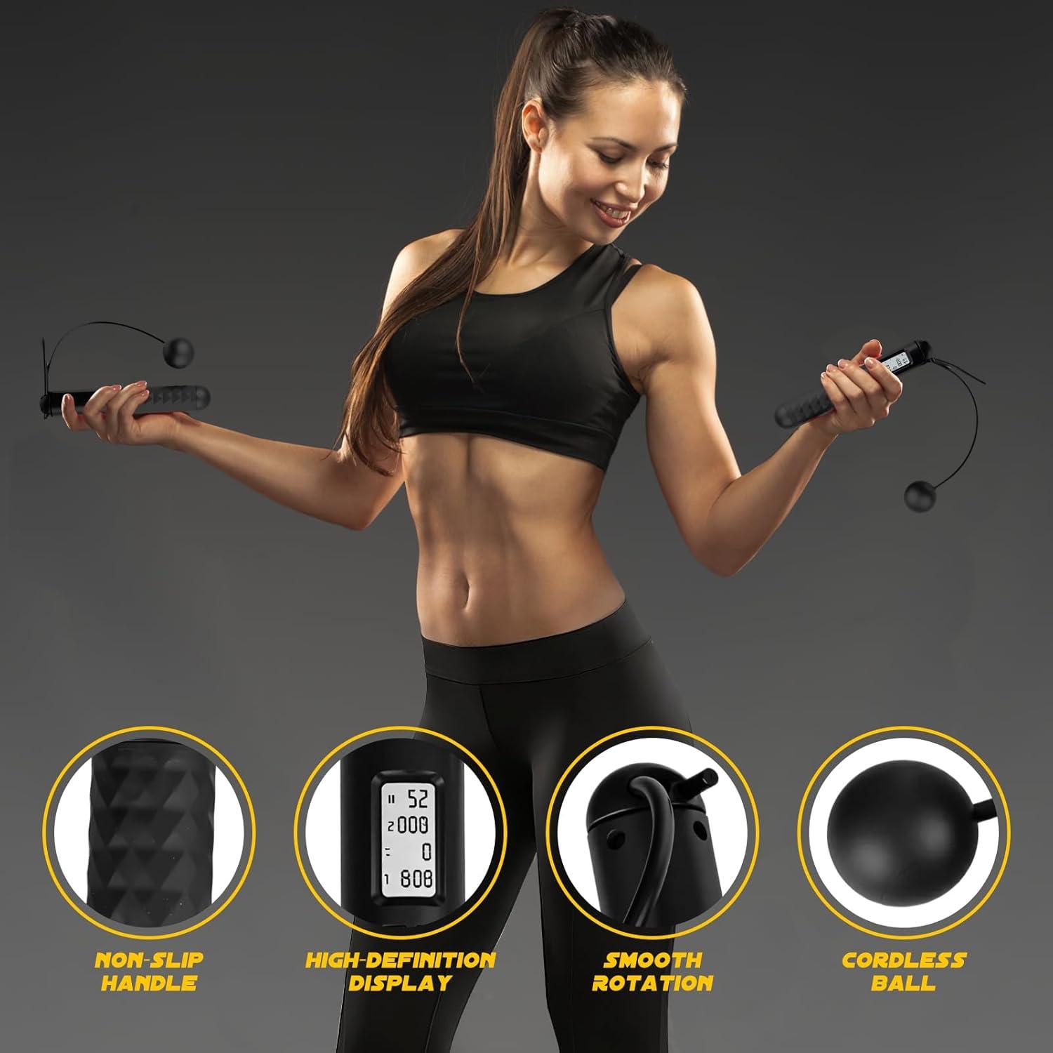 Cuerda de Salto Inalámbrica mnmnx con Contador y Temporizador