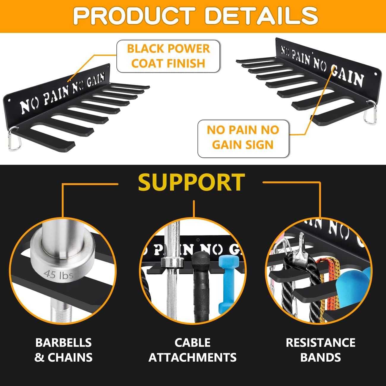 Organizador de Pared Bliocefo con 8 Ganchos para Gimnasio