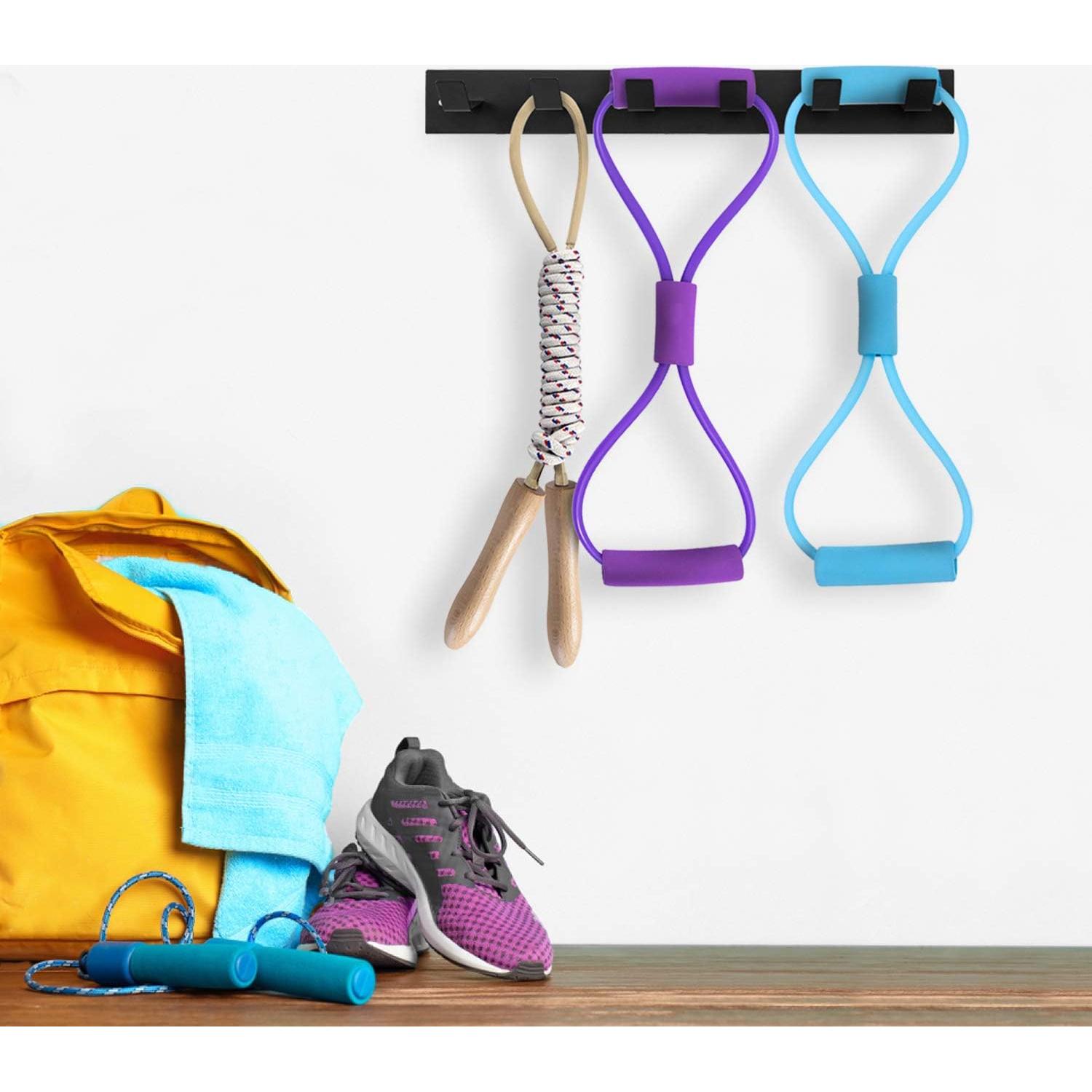 Estante de Gimnasio MyGift de Metal Negro con 6 Ganchos