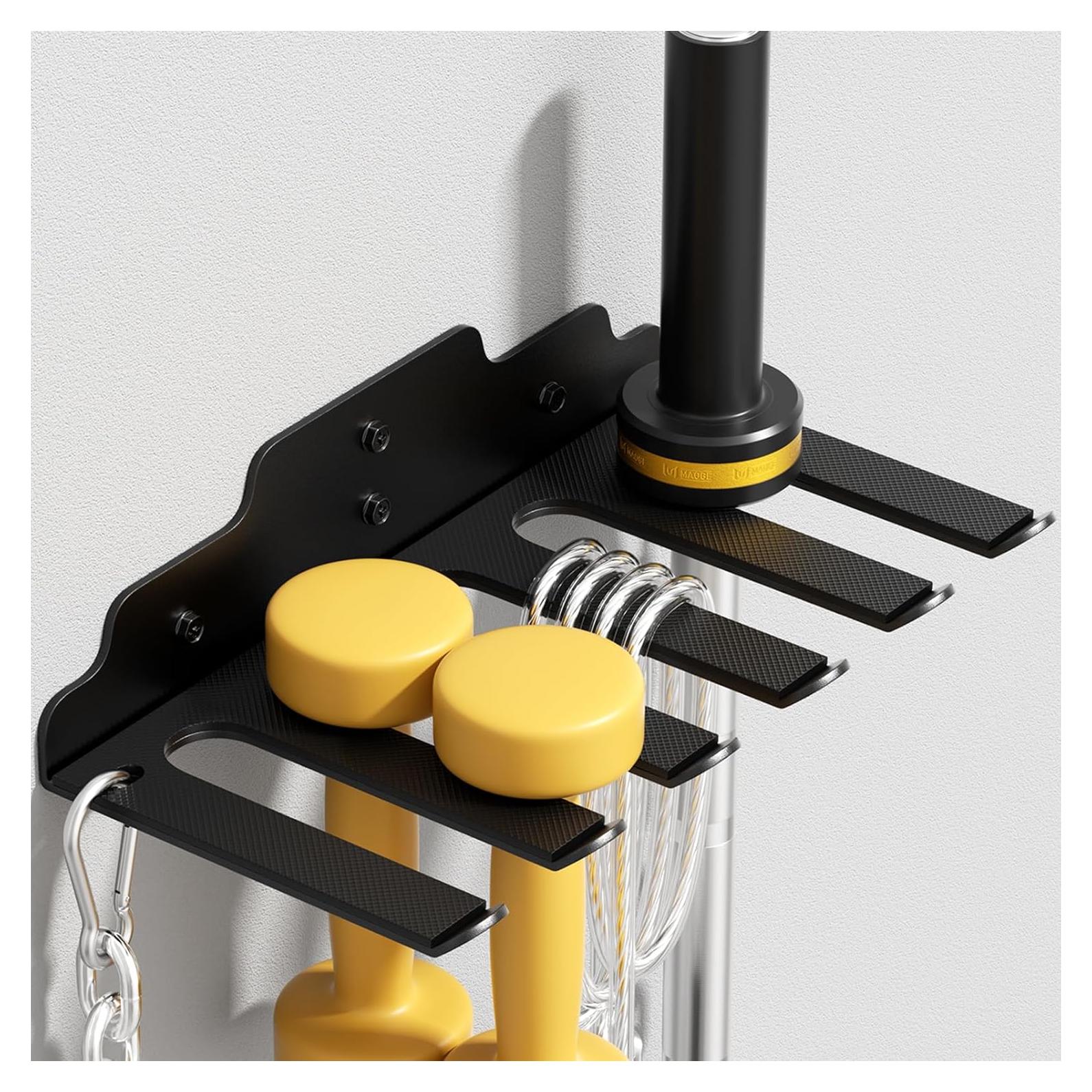 Soporte Vertical para Barra Olímpica JNIHEEP - 6 Ganchos, Negro