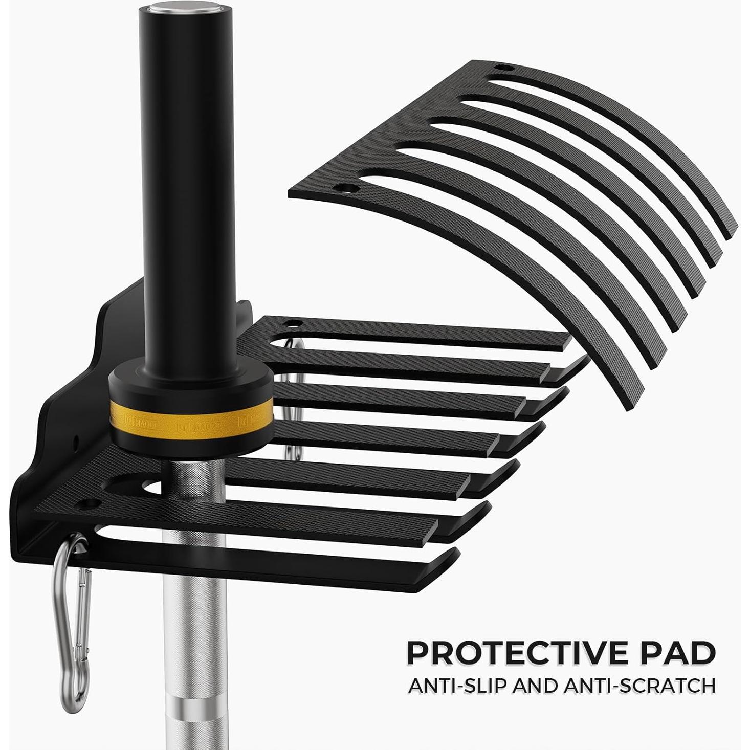 Soporte Vertical para Barra Olímpica JNIHEEP - 6 Ganchos, Negro