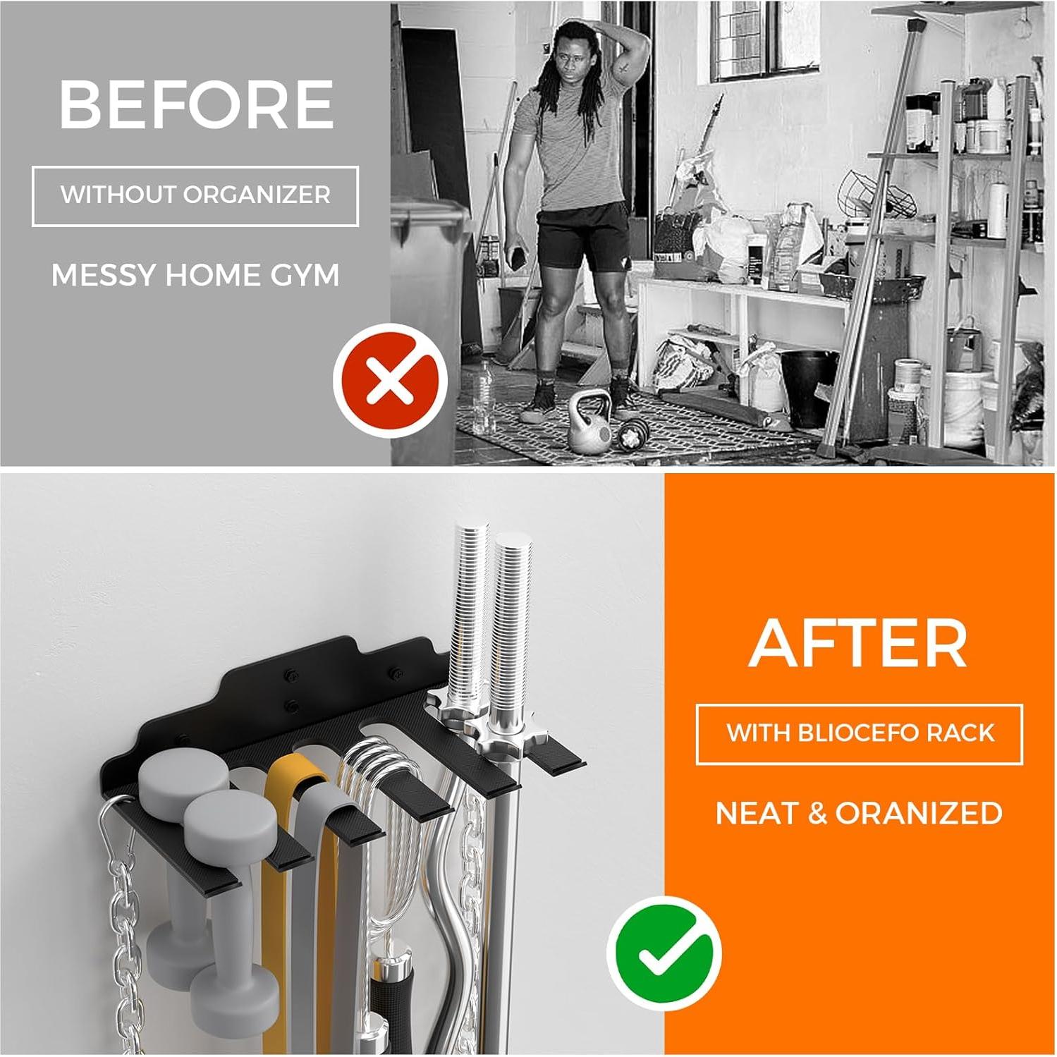 Soporte Vertical para Barra Olímpica JNIHEEP - 6 Ganchos, Negro