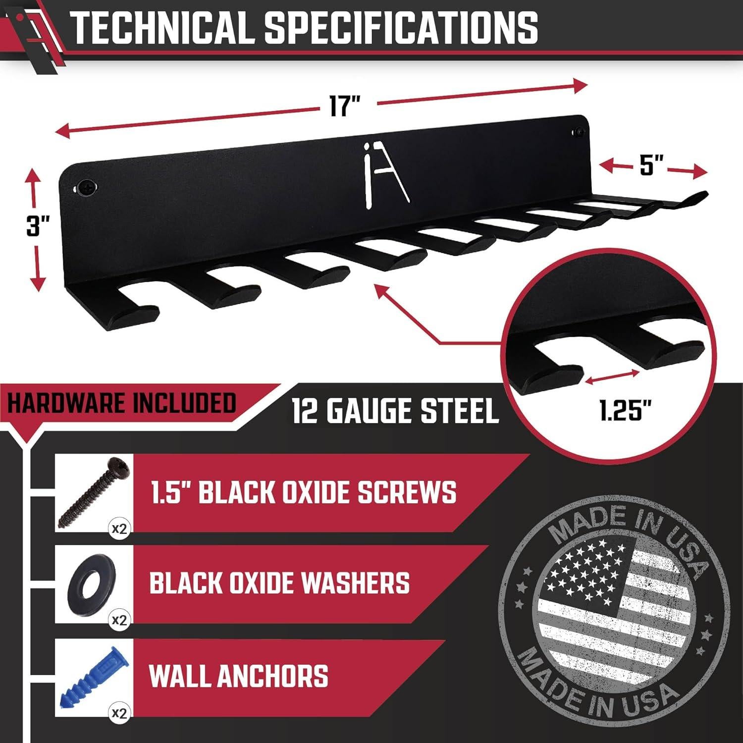 Estante de Almacenamiento de Gimnasio Omega Iron American 9 Ganchos