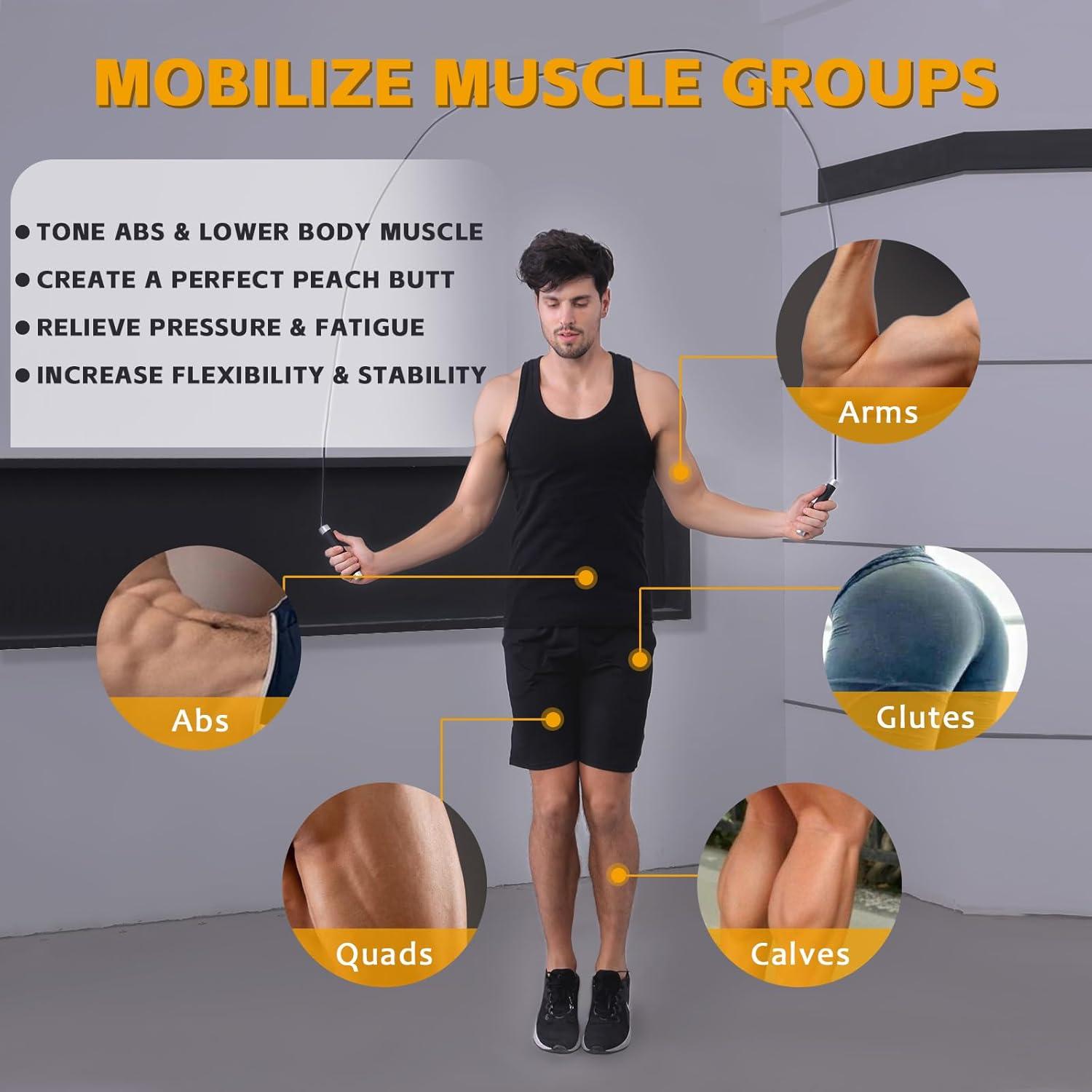 Cuerda de Salto Ajustable Ongfuwu con Peso 0.23 kg para Fitness