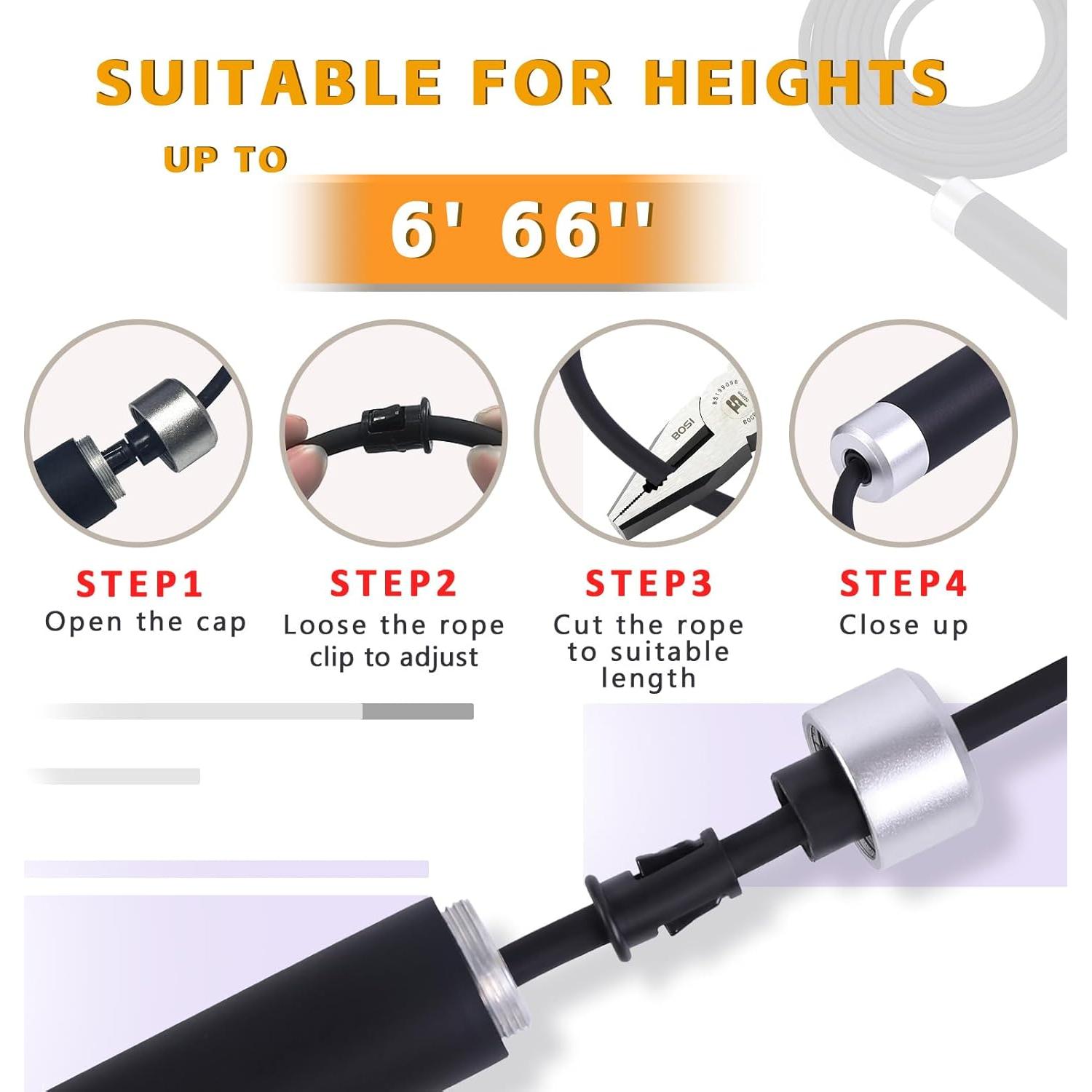 Cuerda de Salto Ajustable Ongfuwu con Peso 0.23 kg para Fitness