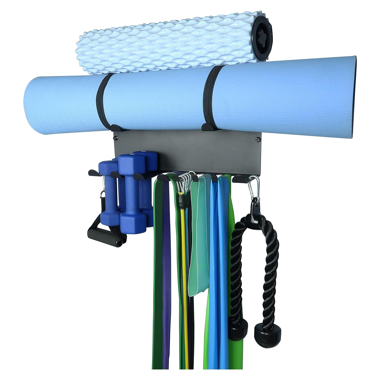 Soporte de Almacenamiento para Gimnasio Alvade 2 Estantes Negro