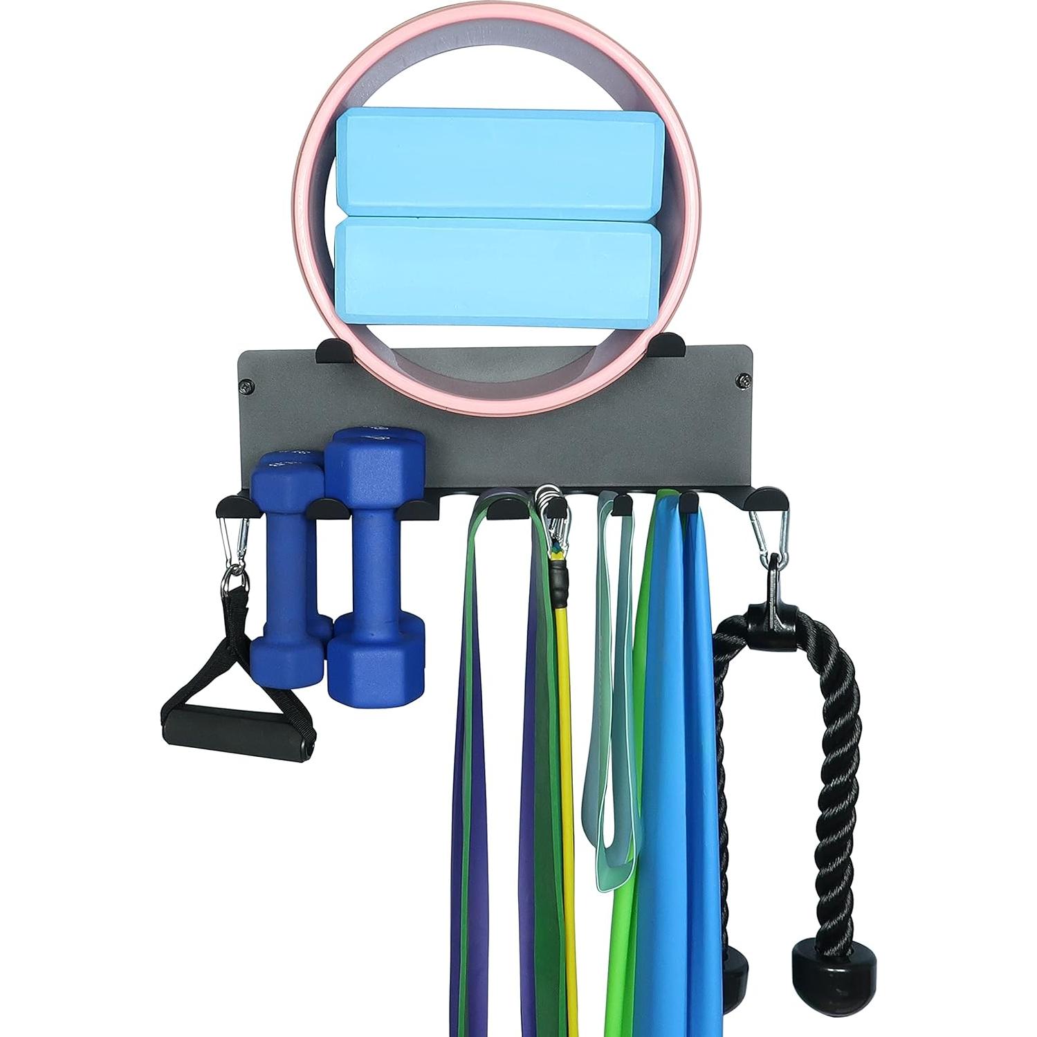 Soporte de Almacenamiento para Gimnasio Alvade 2 Estantes Negro