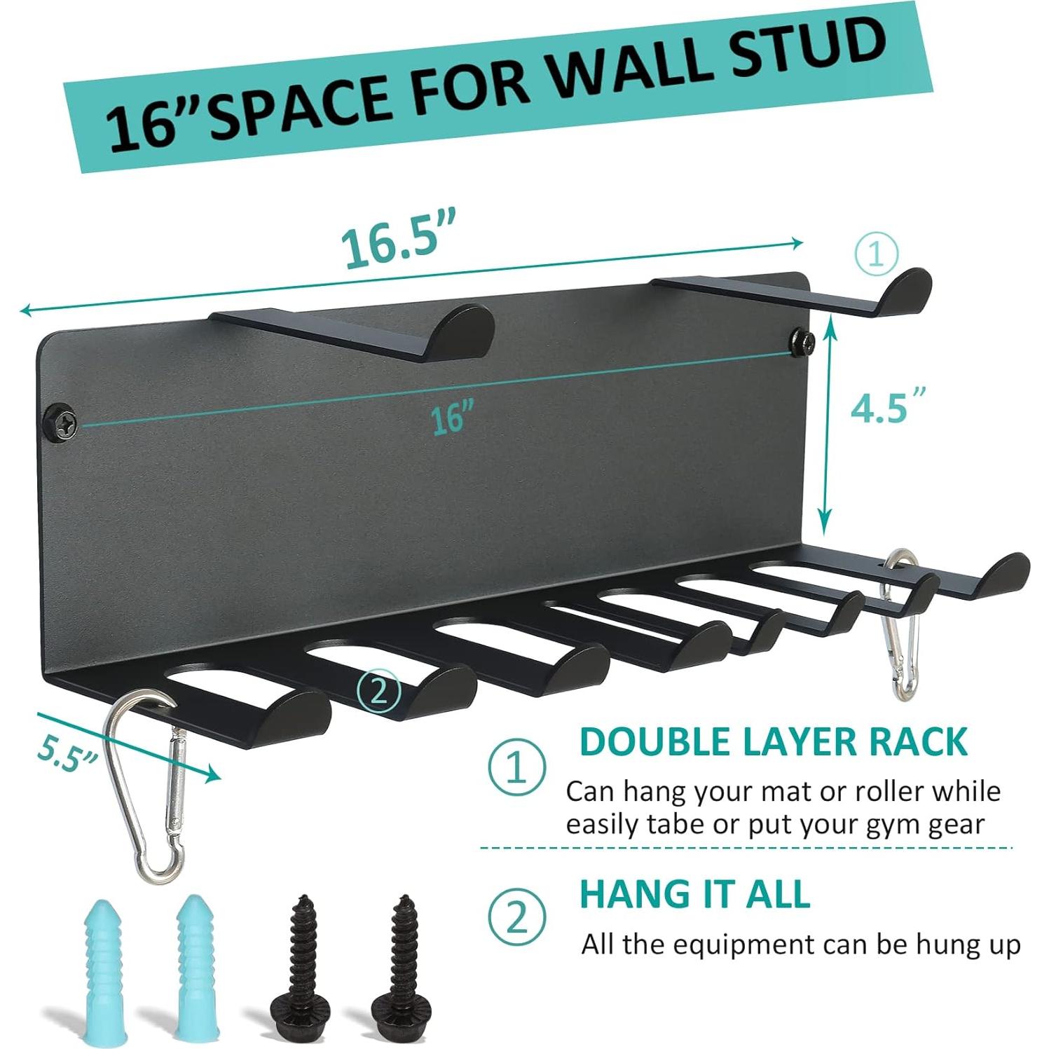 Soporte de Almacenamiento para Gimnasio Alvade 2 Estantes Negro