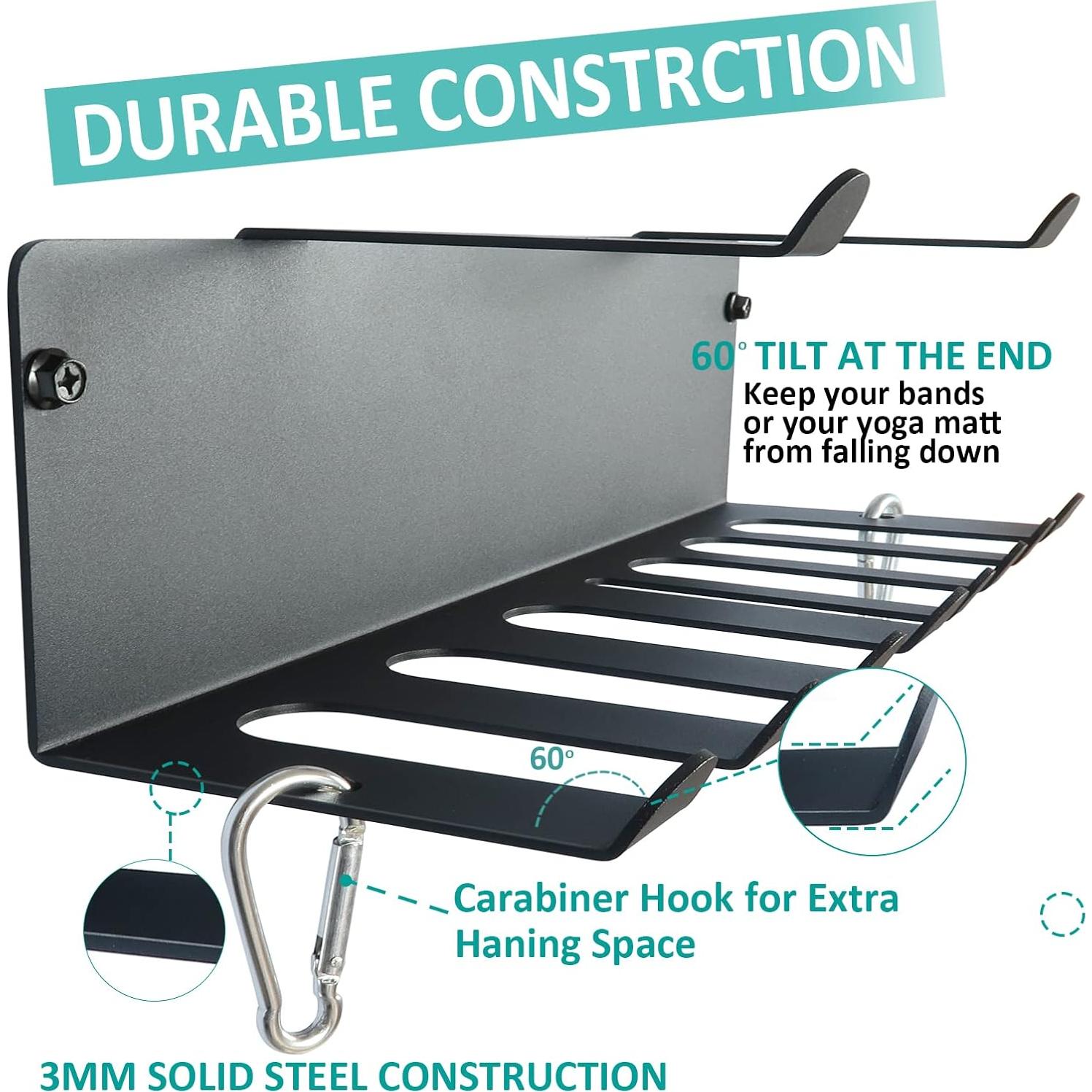 Soporte de Almacenamiento para Gimnasio Alvade 2 Estantes Negro