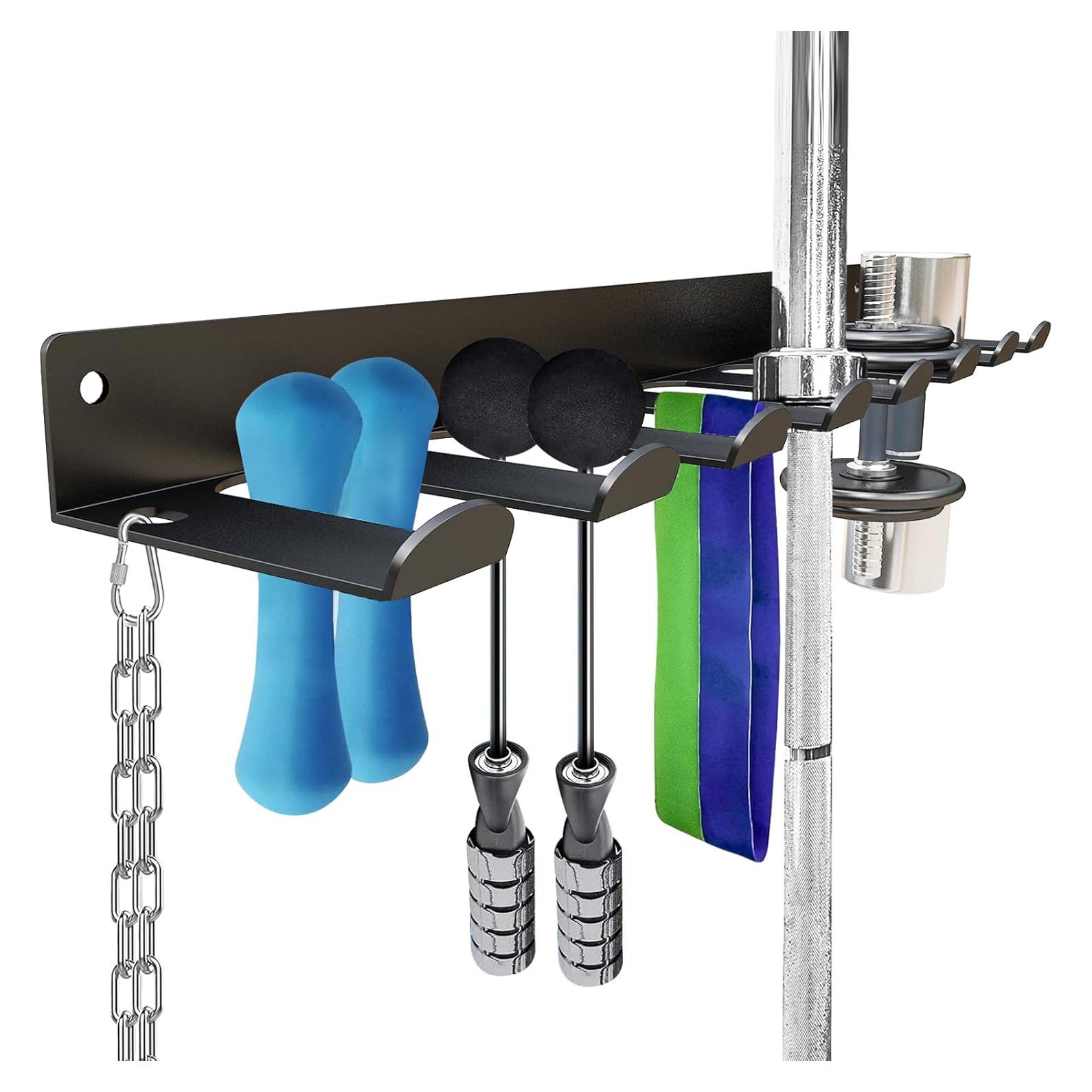 Estante de Almacenamiento de Gimnasio SVTELI - 8 Ganchos, Negro